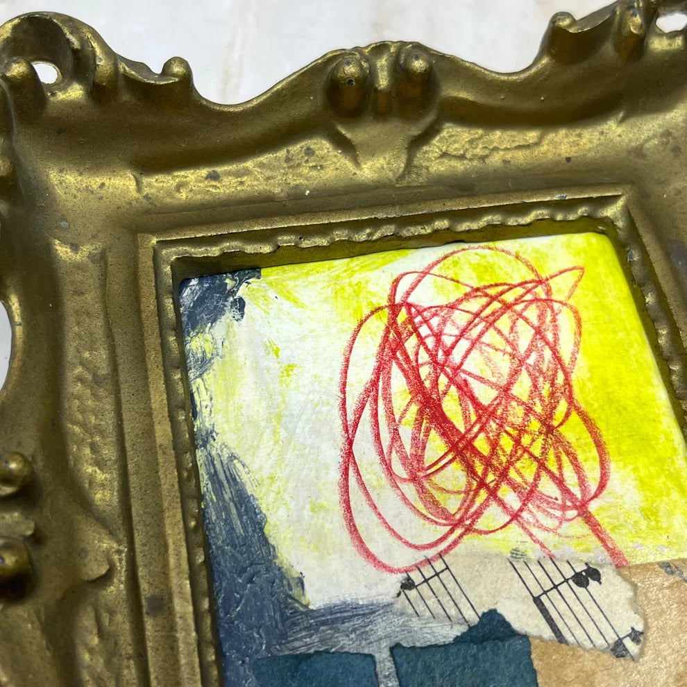 Abstract Mixed Media Painting 'READY REGARD' - Mixed Media Abstract Art Painting Sam Lewis