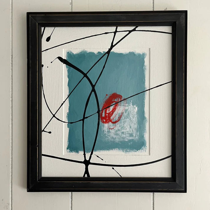 Abstract Painting 'RIGHT TURN ON A RED LIGHT' - Original Framed Abstract Art Painting Sam Lewis