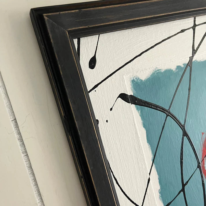 Abstract Painting 'RIGHT TURN ON A RED LIGHT' - Original Framed Abstract Art Painting Sam Lewis