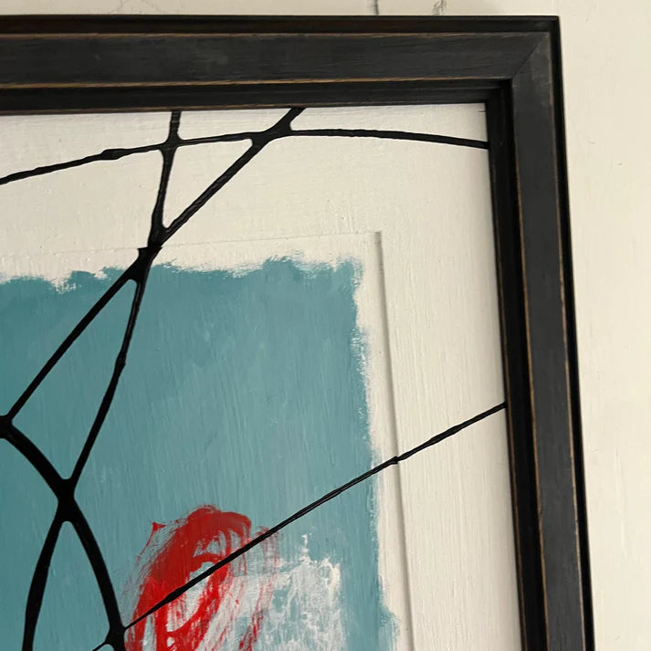 Abstract Painting 'RIGHT TURN ON A RED LIGHT' - Original Framed Abstract Art Painting Sam Lewis