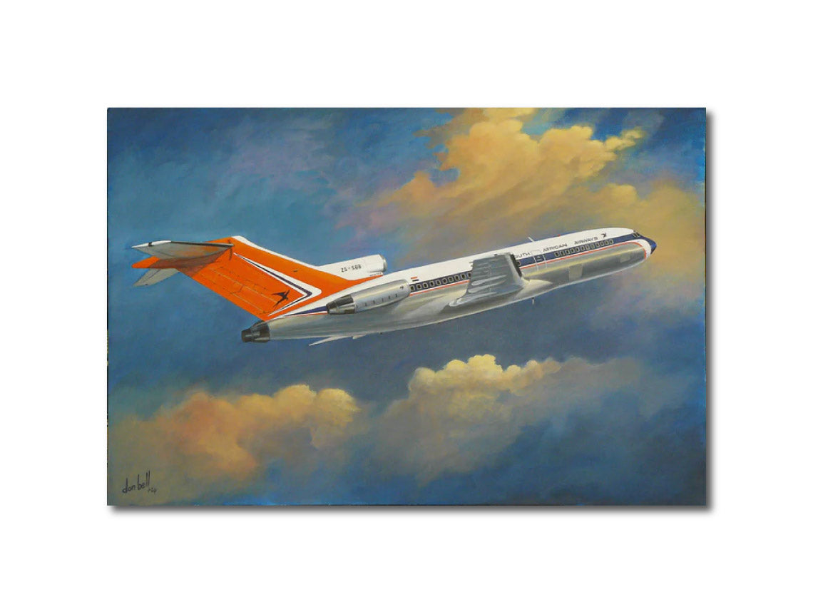 Acrylic 'SAA BOEING 727-100 ZS-SBB (LIMPOPO)' - Acrylics on Canvas Board Don Bell