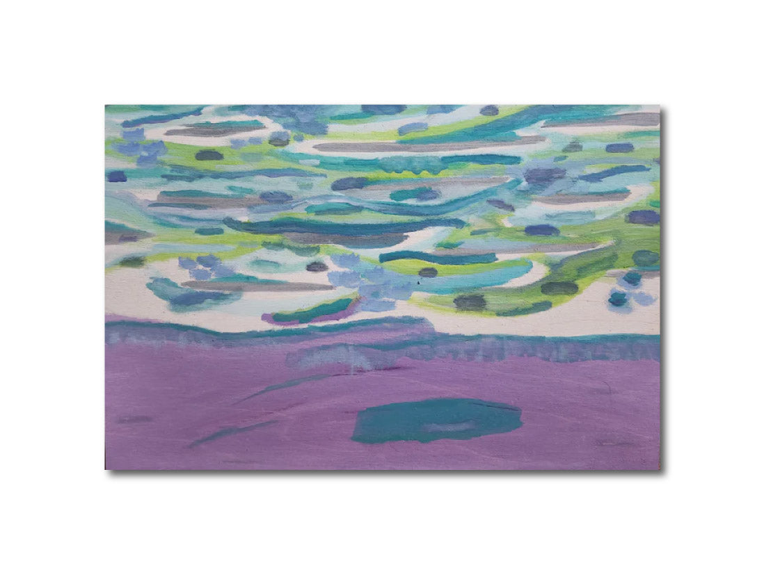 Colorfield Expressionist Landscape Visionary 'SARGASSO SKY' - Gouache on Wood Ian Carpenter