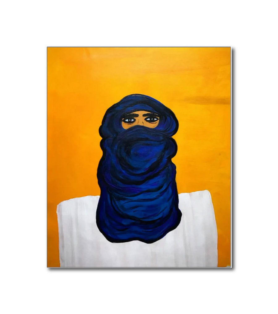 Contemporary Figurative 'SLY TWAREG' - Acrylic on canvas, varnish Elena Suprema