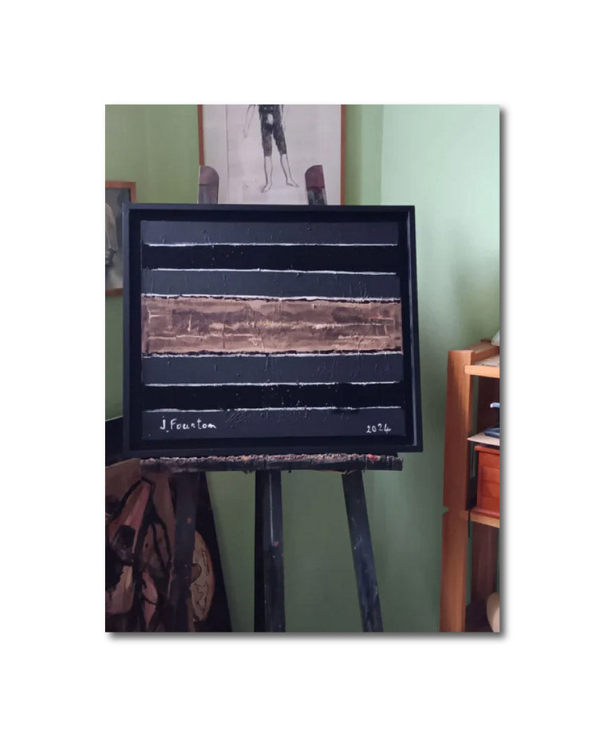 Contemporary Oil 'SOUVENIR & HOMMAGE TO PIERRE SOULAGES' Jean Fourton
