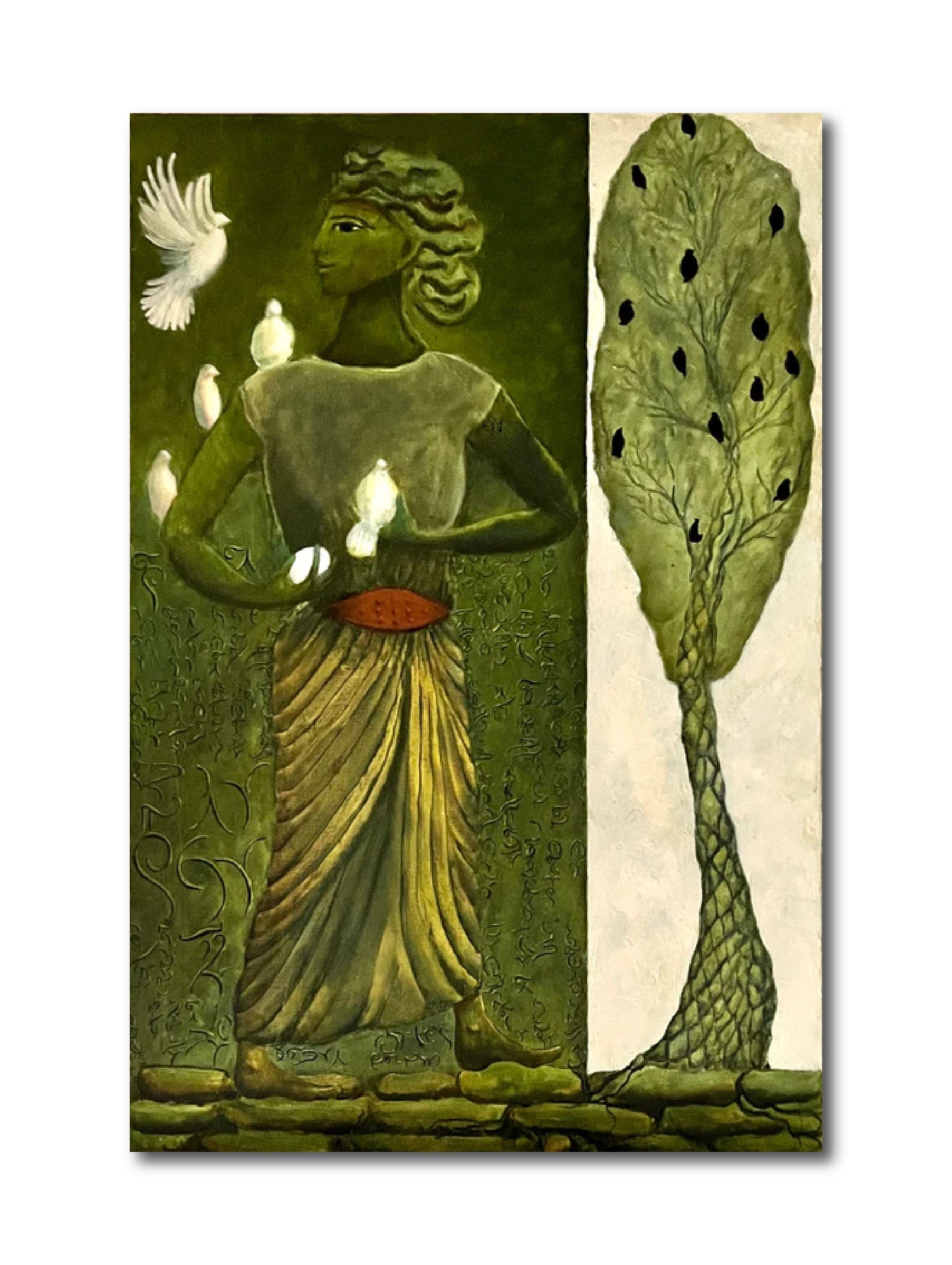 Figurative Oil 'STARLINGS AND DOVES' - Oil on Canvas Laurie Goodhart