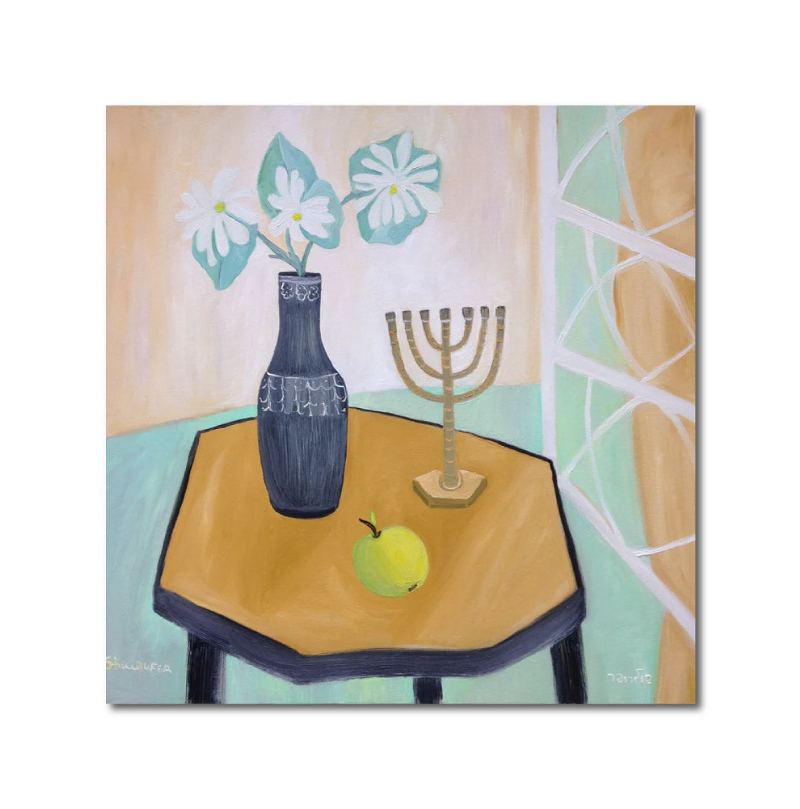Figurative 'STILL LIFE WITH JASMIN' - Oil Painting Janna Shulrufer