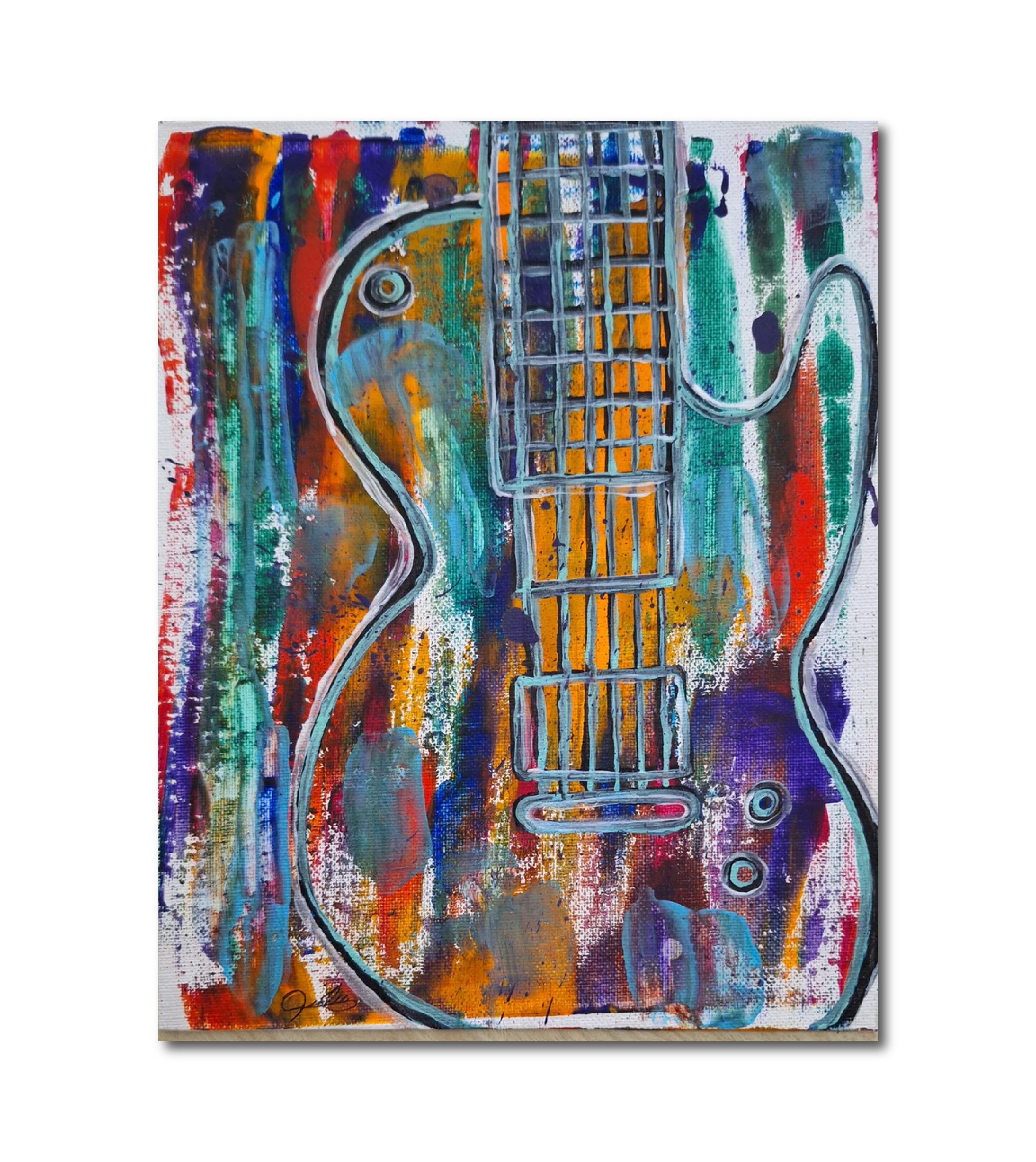 Abstract Contemporary Watercolor 'STRINGS OF MY HEART' Lulu Trevizo