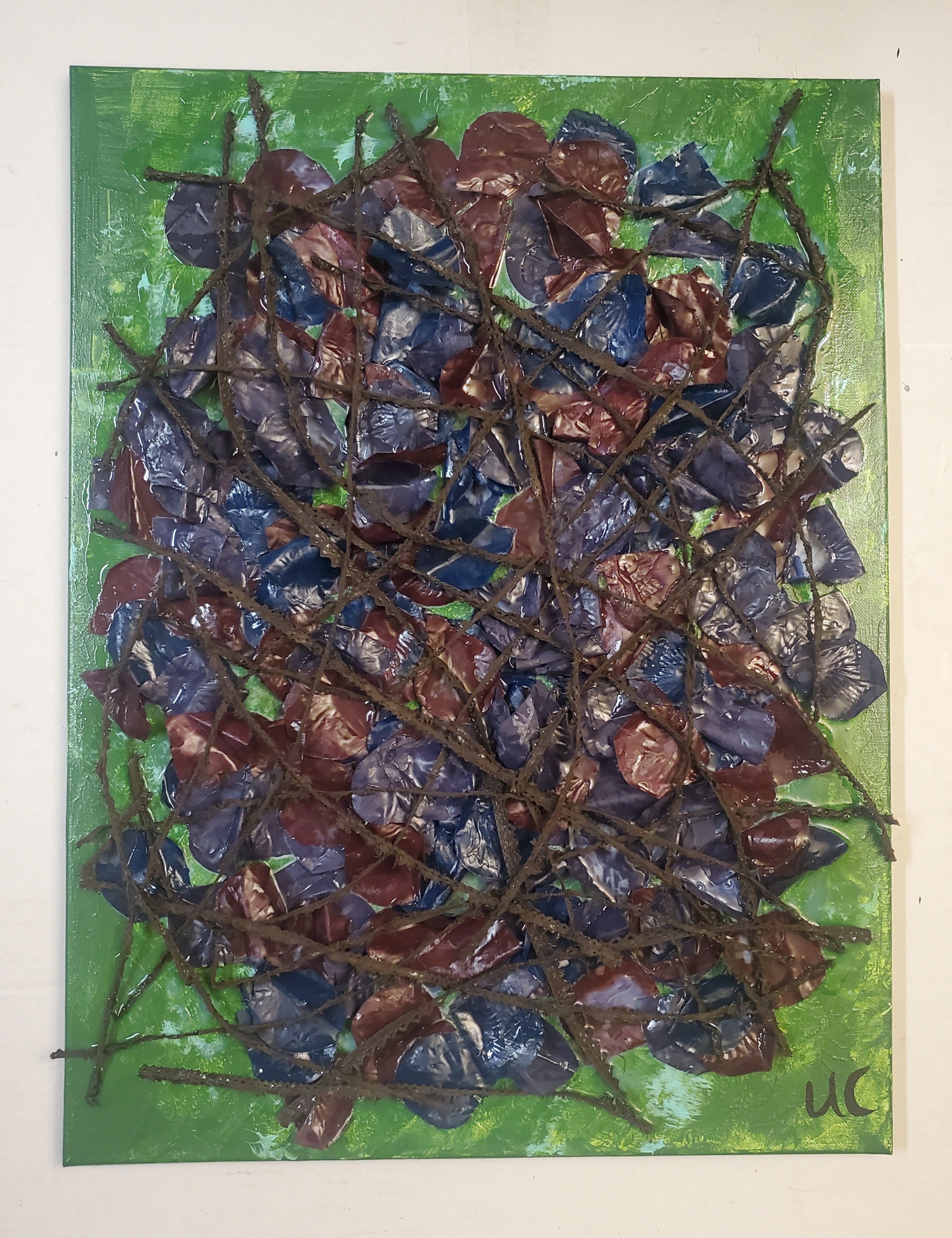 Abstract Acrylic Contemporary Painting 'STUCK' - Acrylic and Mixed Media on Canvas Ulani Curry