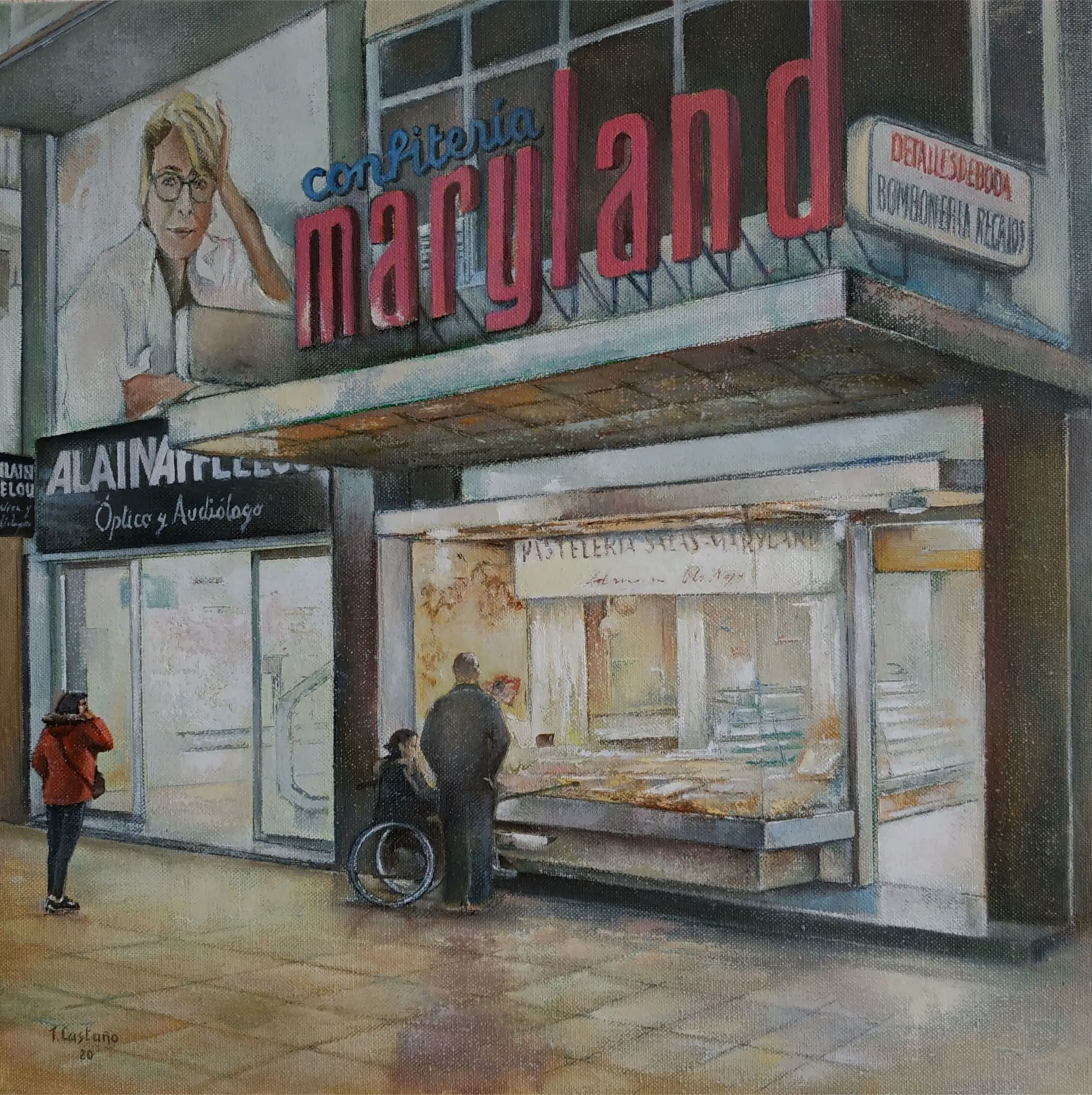 Figurative Oil Painting 'MARYLAND CAKE SHOP' Tomas Castano