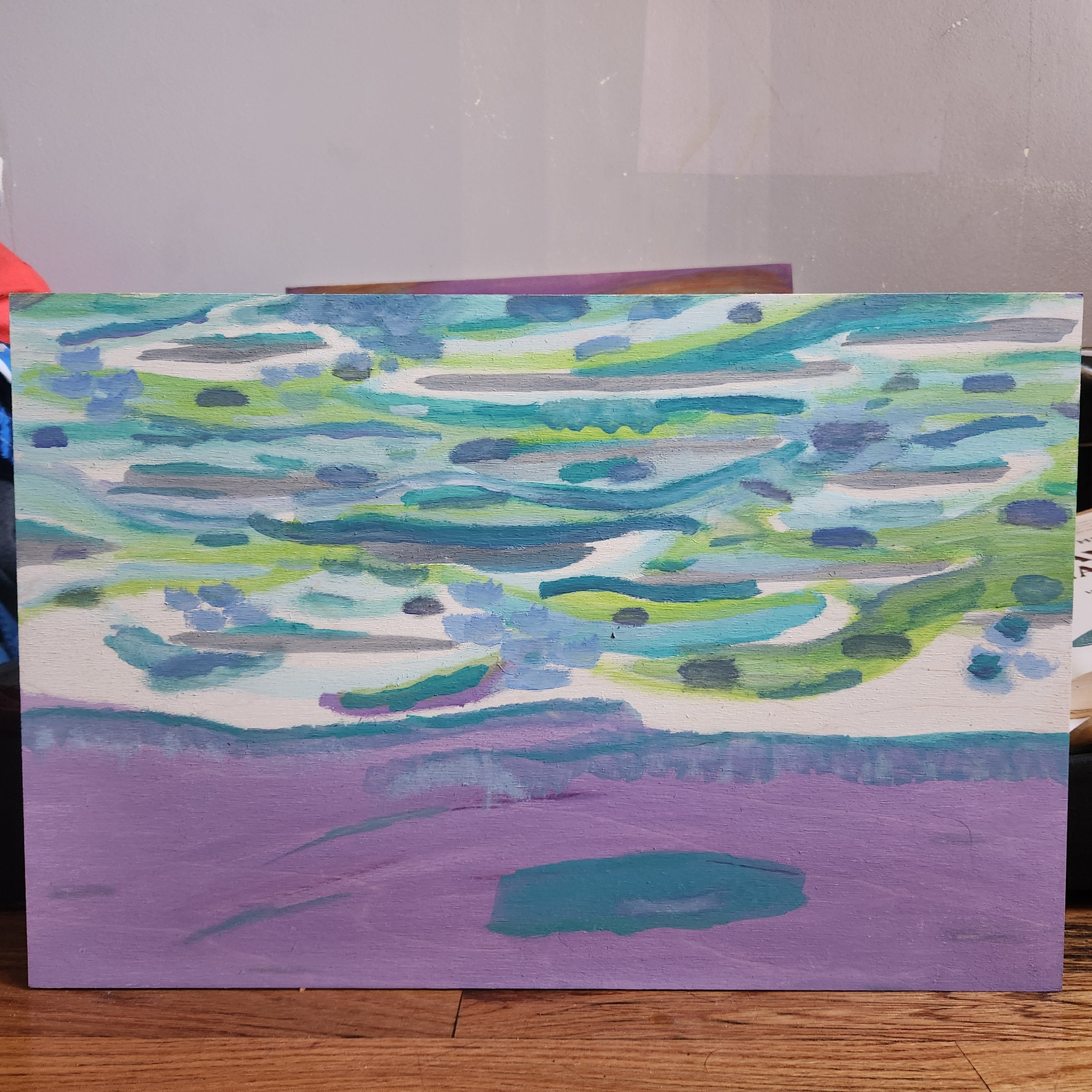 Colorfield Expressionist Landscape Visionary 'SARGASSO SKY' - Gouache on Wood Ian Carpenter