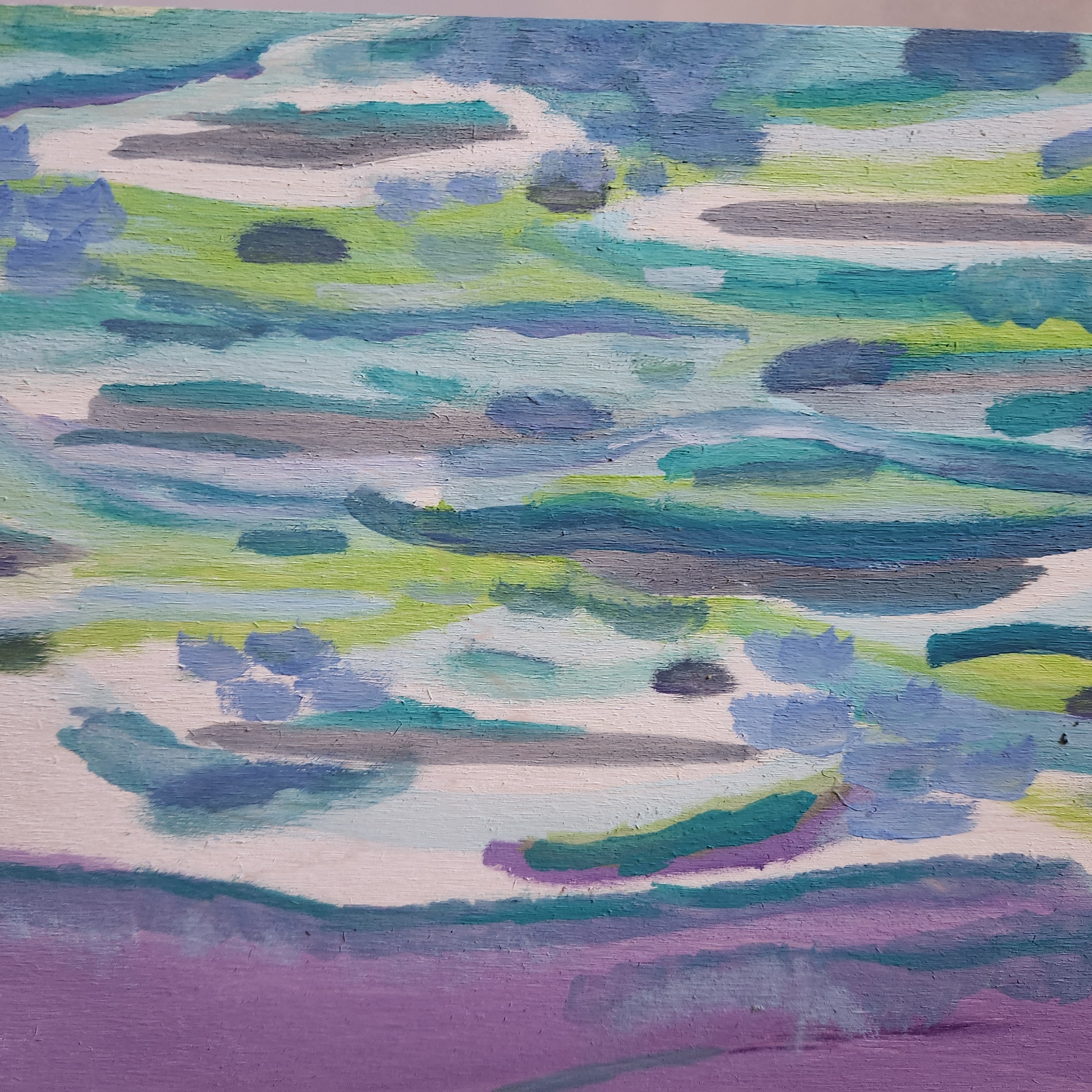 Colorfield Expressionist Landscape Visionary 'SARGASSO SKY' - Gouache on Wood Ian Carpenter