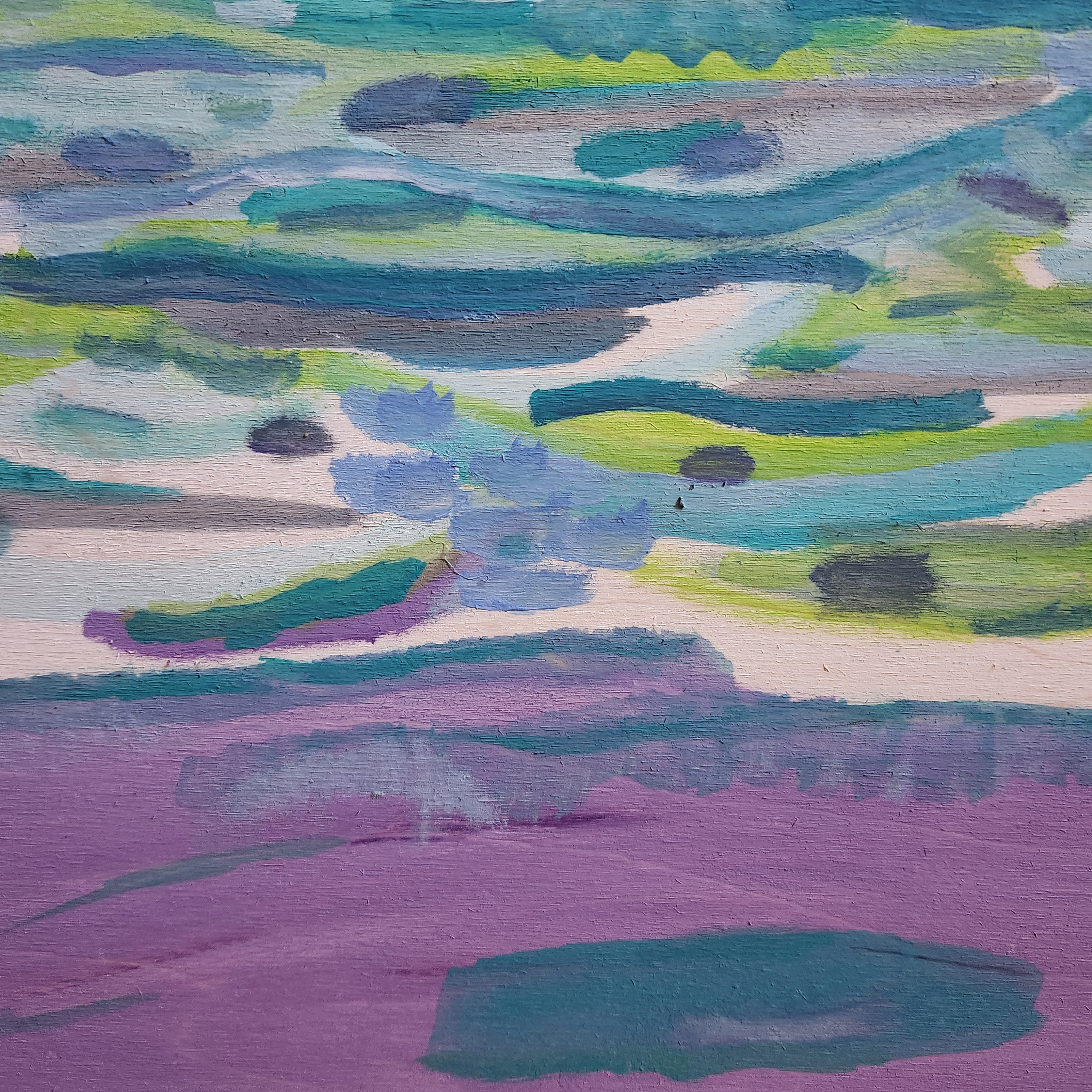 Colorfield Expressionist Landscape Visionary 'SARGASSO SKY' - Gouache on Wood Ian Carpenter