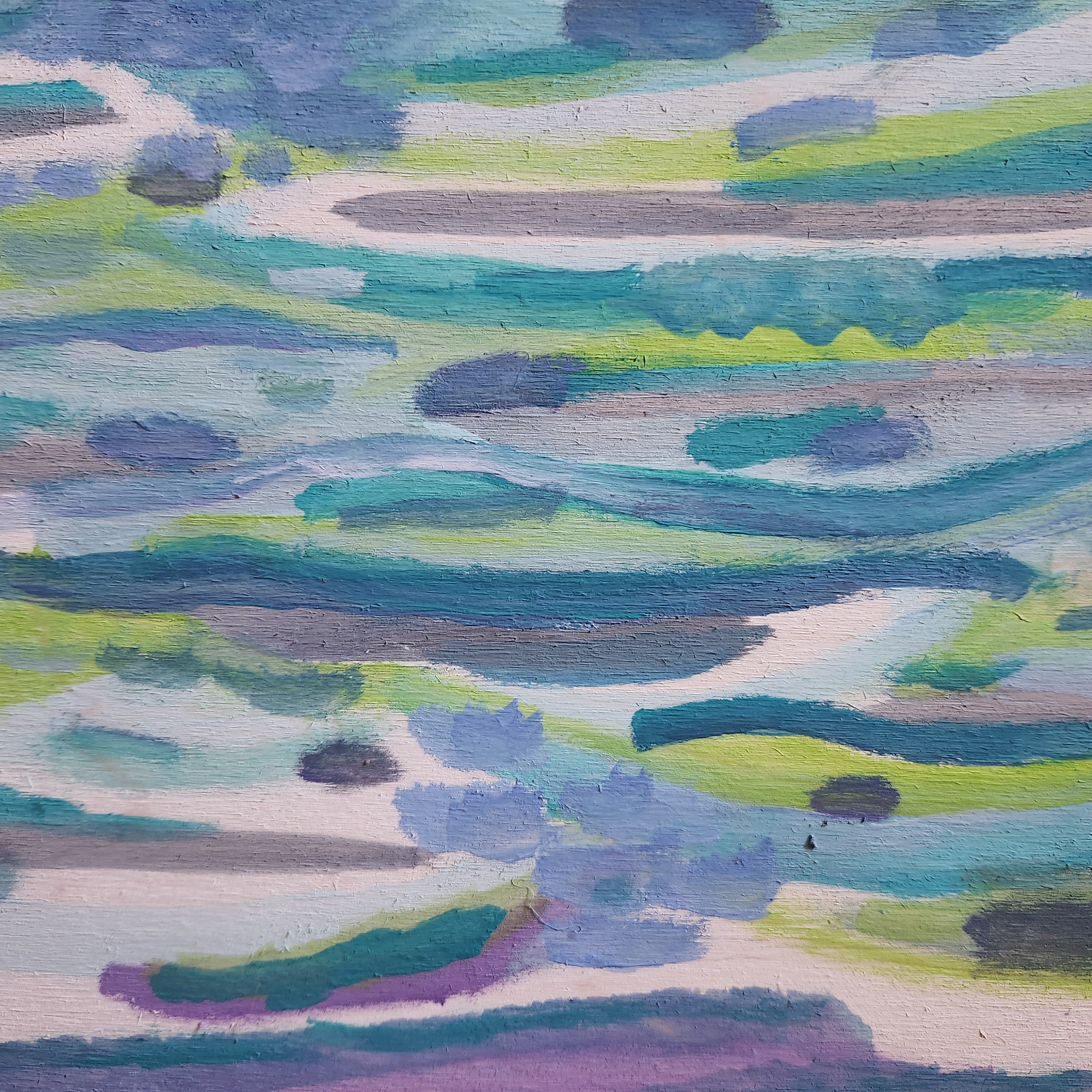 Colorfield Expressionist Landscape Visionary 'SARGASSO SKY' - Gouache on Wood Ian Carpenter
