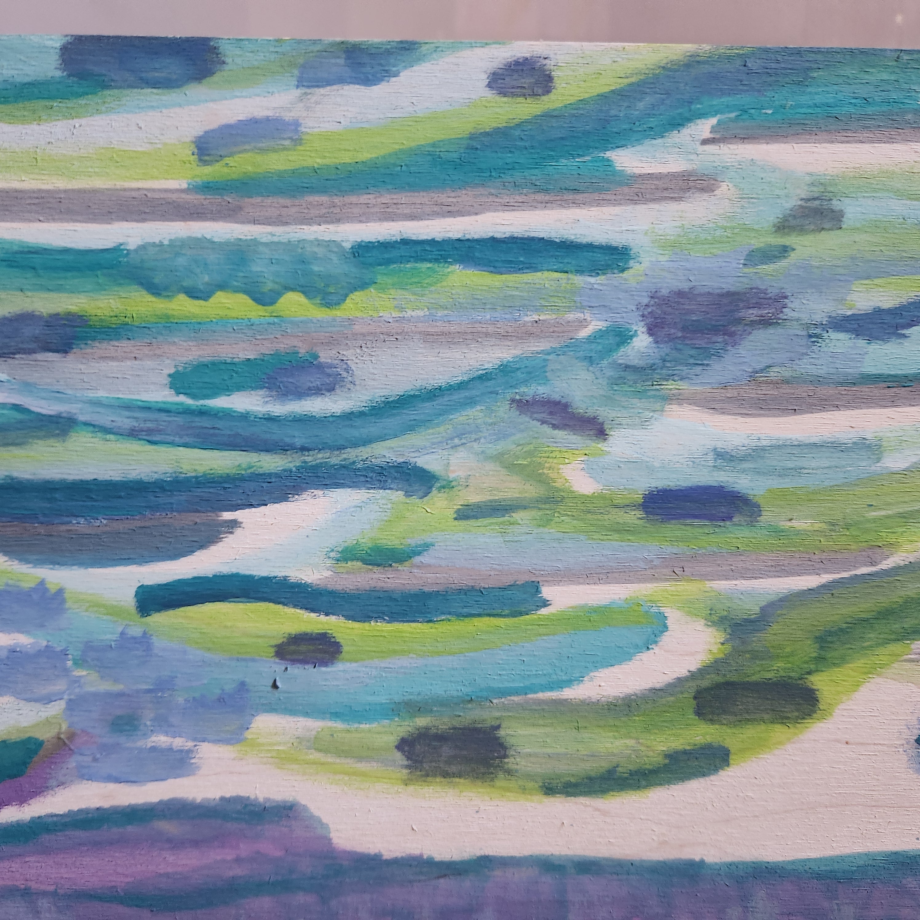 Colorfield Expressionist Landscape Visionary 'SARGASSO SKY' - Gouache on Wood Ian Carpenter