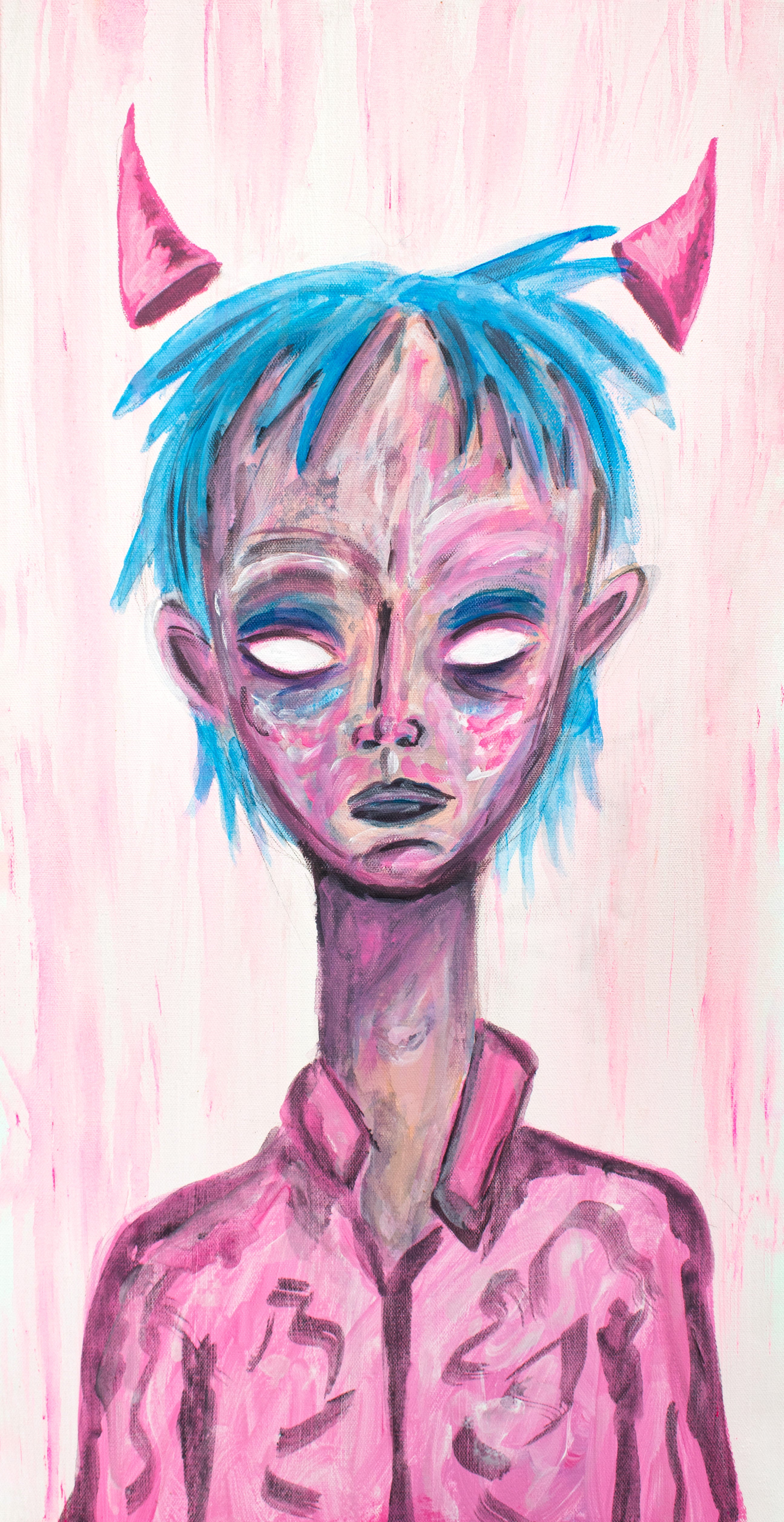 Acrylic 'SKULL BOY' - Acrylic on Canvas Joseph Smolin