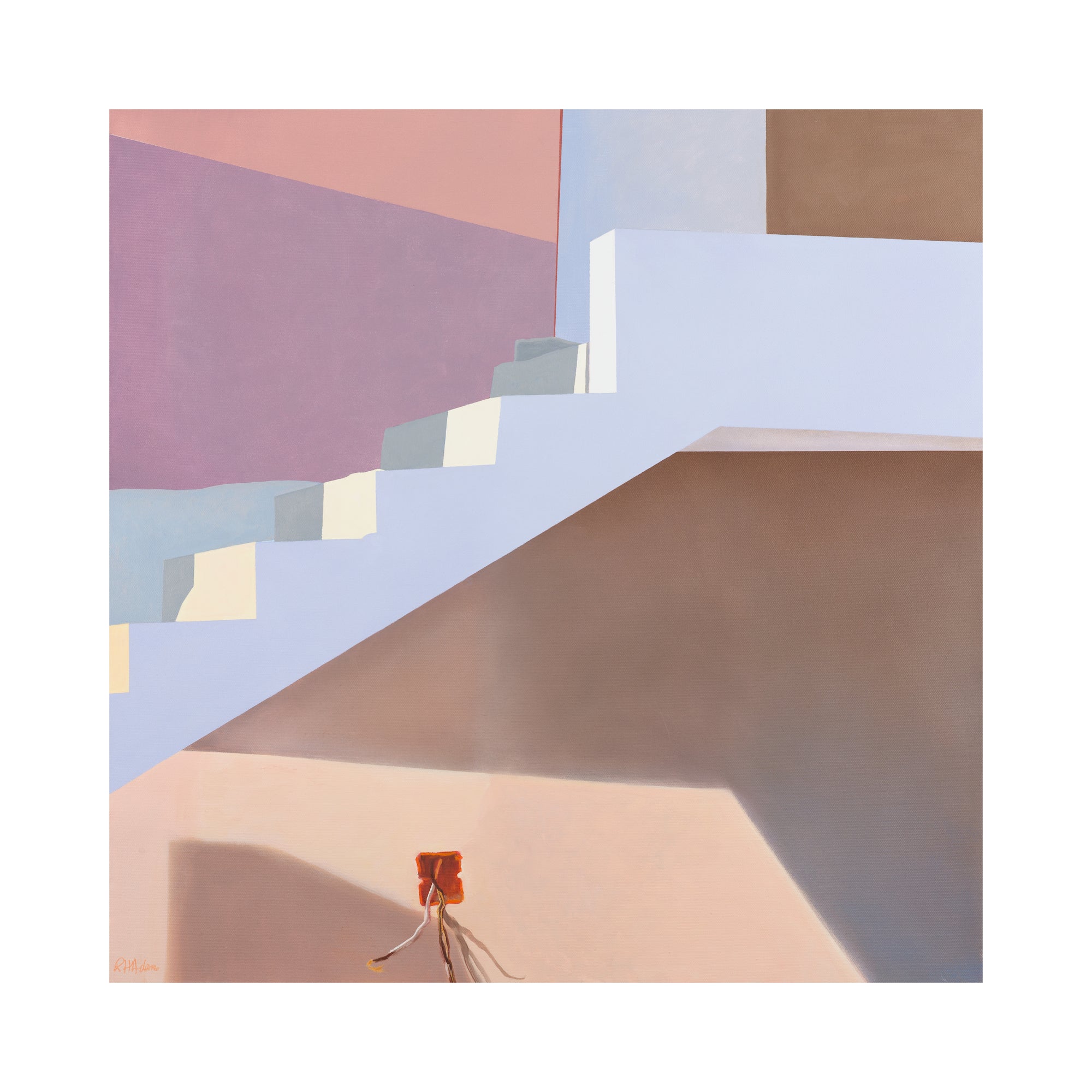 Abstract Architectural 'STAIRS TO NOWHERE' - Print from Original Painting on Canvas Adams, Ronald Harry
