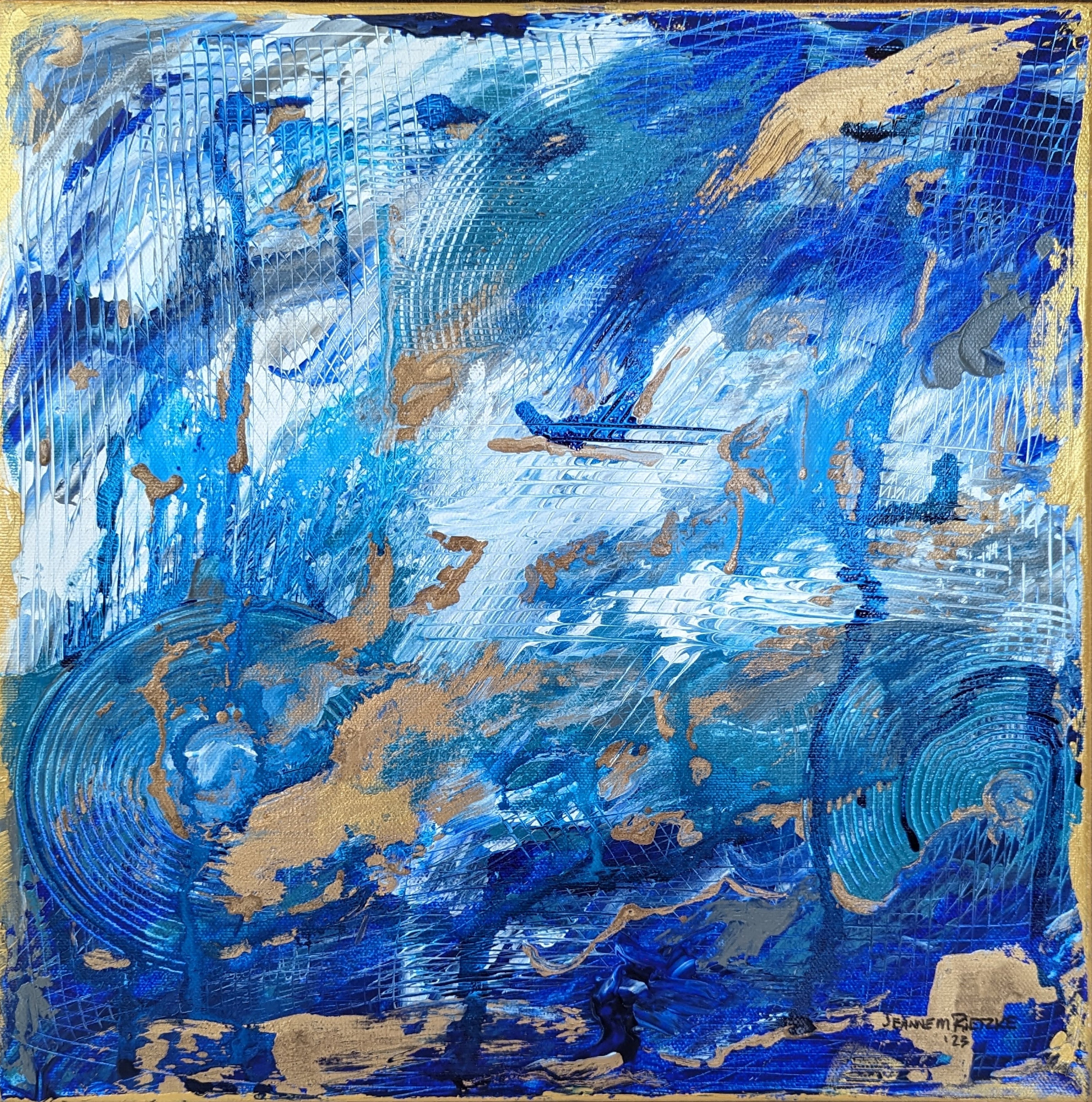 Acrylic Ink Oil Sunlight On Water Jeanne McIntosh Rietzke