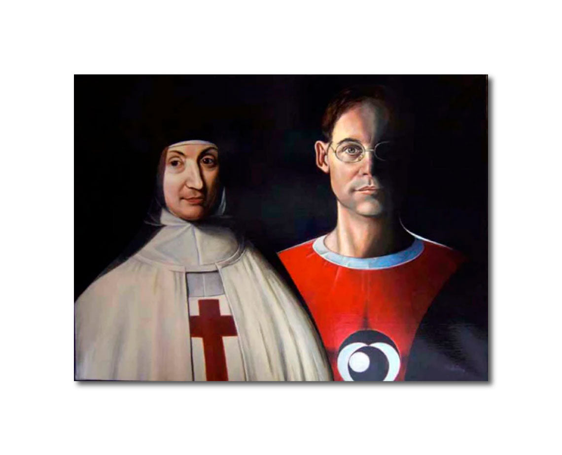 Acrylic 'THE NO VICE - SELF-PORTRAIT WITH MOTHER ANGÉLIQUE ARNAUD P. CHAMPAIGNE' - Acrylic painting on canvas Aldéhy