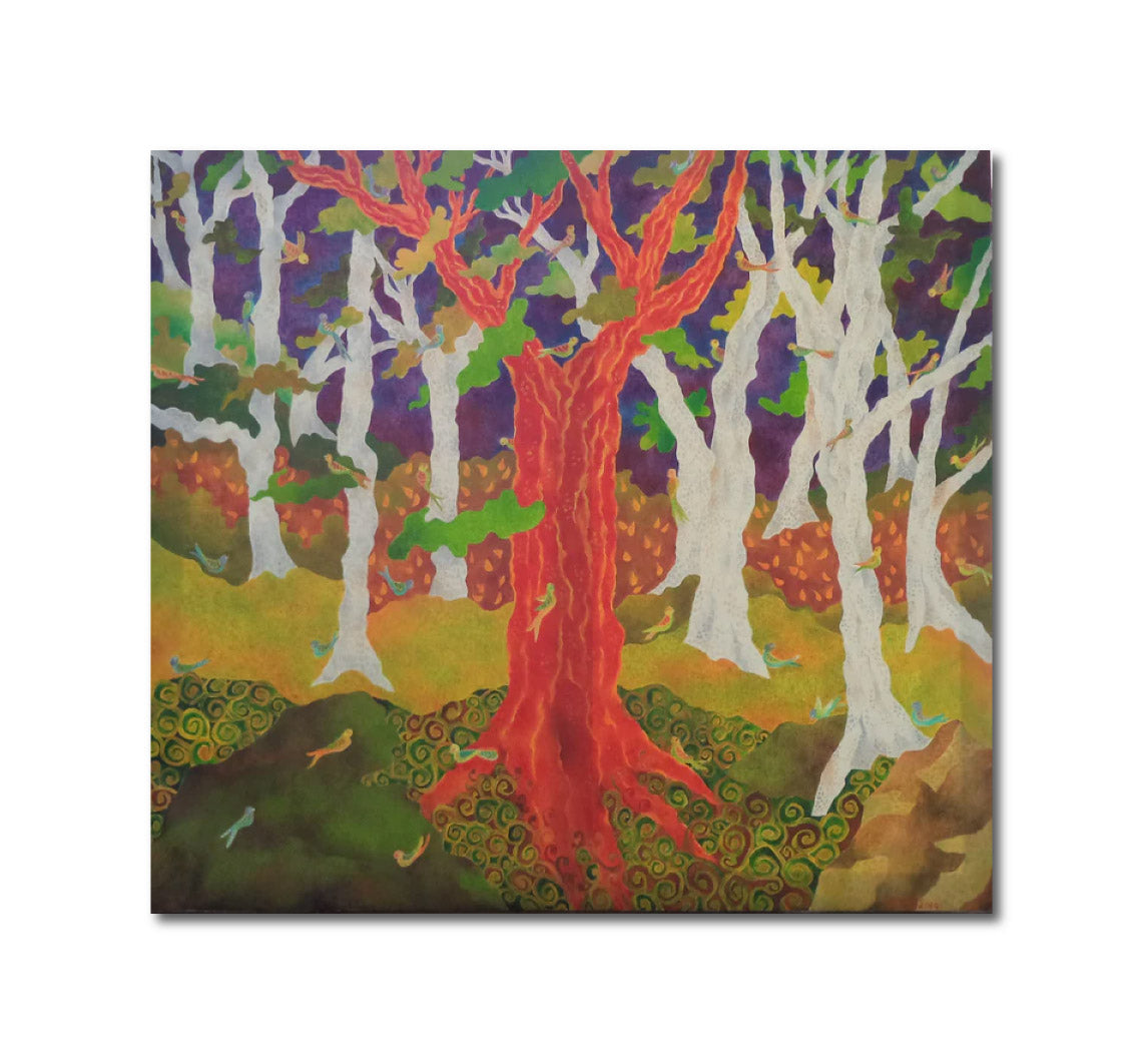 Oil 'THE VIOLET SKY' - Oil on canvas Chaitali Chatterjee