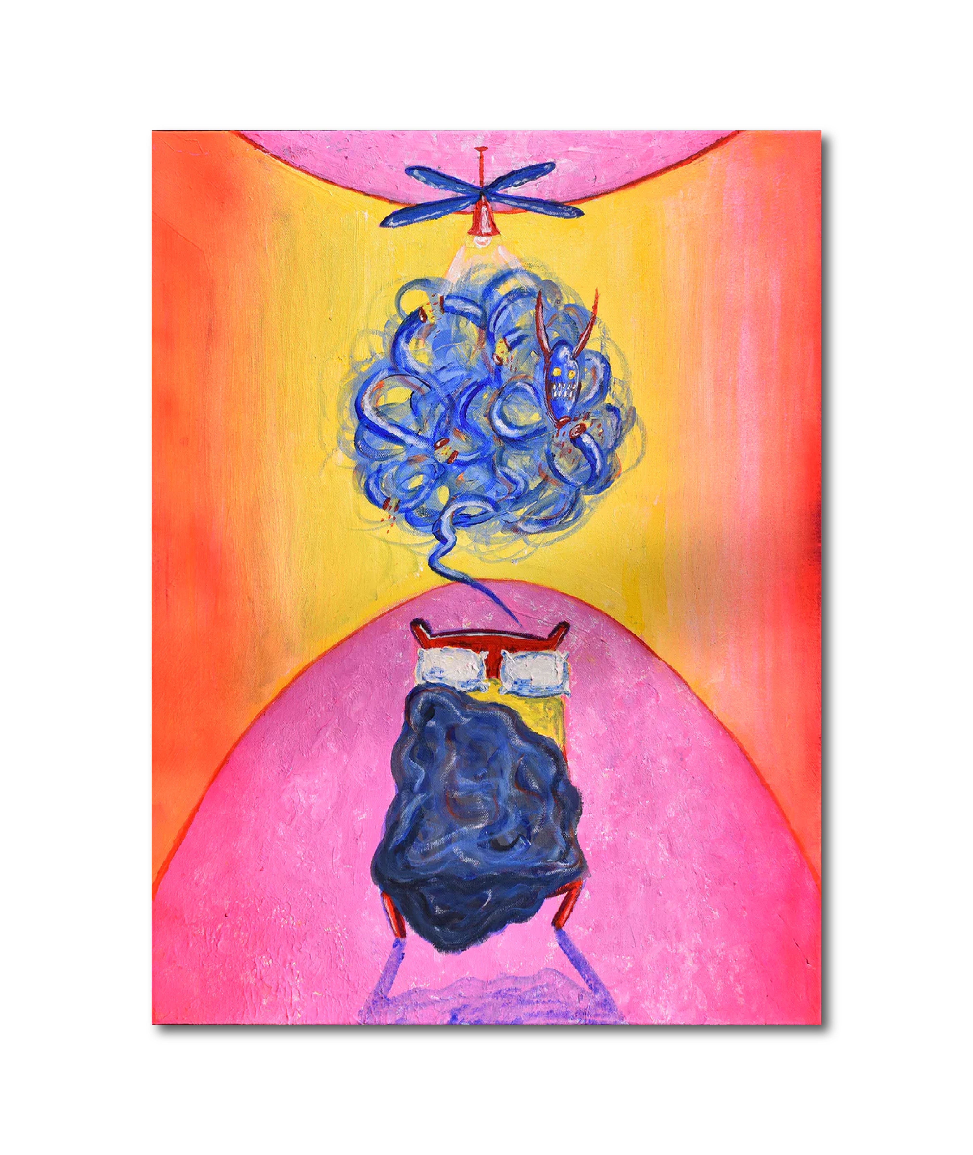 Mixed Media 'THE IMPOSSIBILITY OF SLEEP' - Mixed Media Painting Joseph Smolin