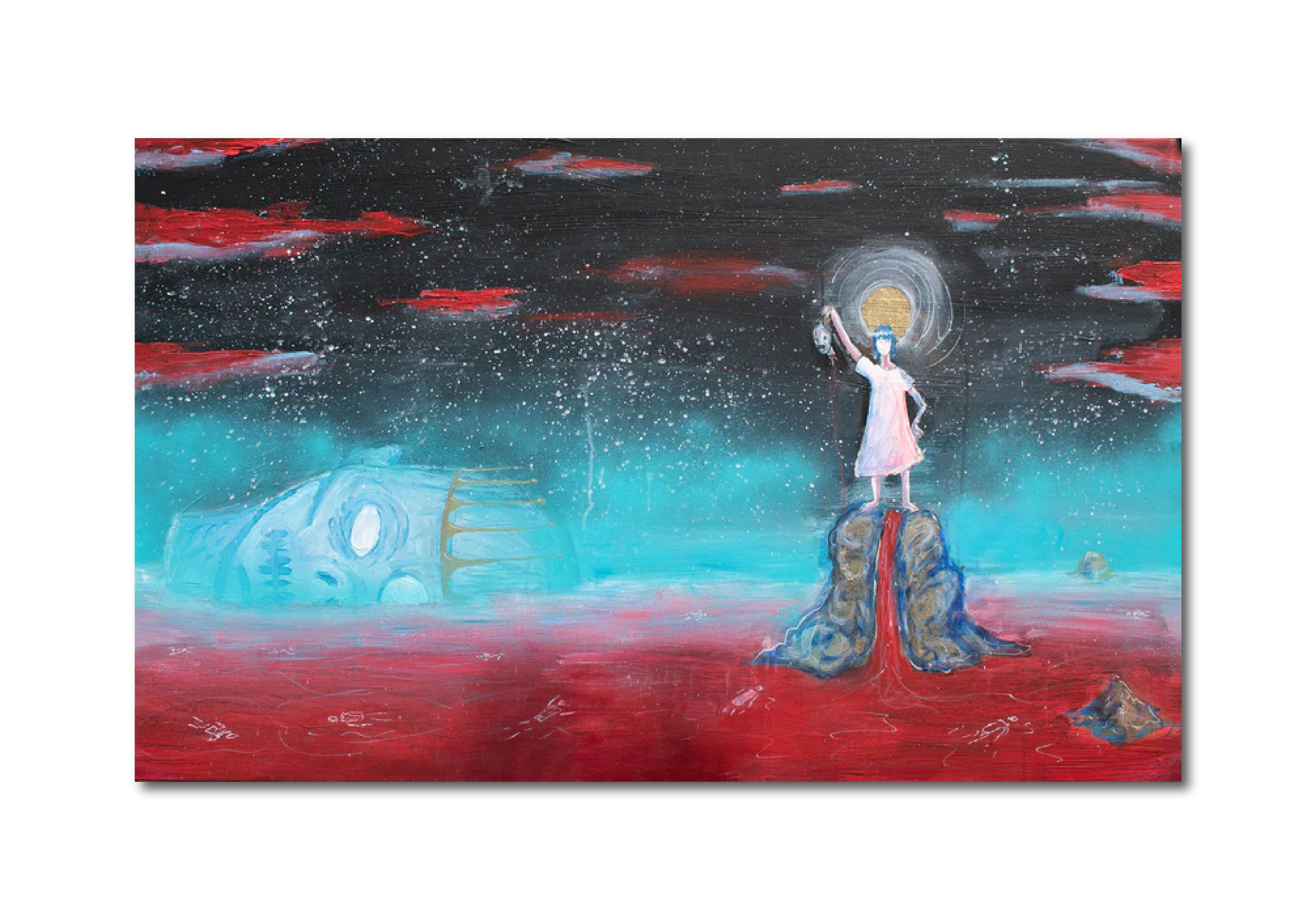 Acrylic Mixed Media 'THE REVOLUTIONARY’S DREAM' - Acrylic and Mixed Media on Canvas Joseph Smolin