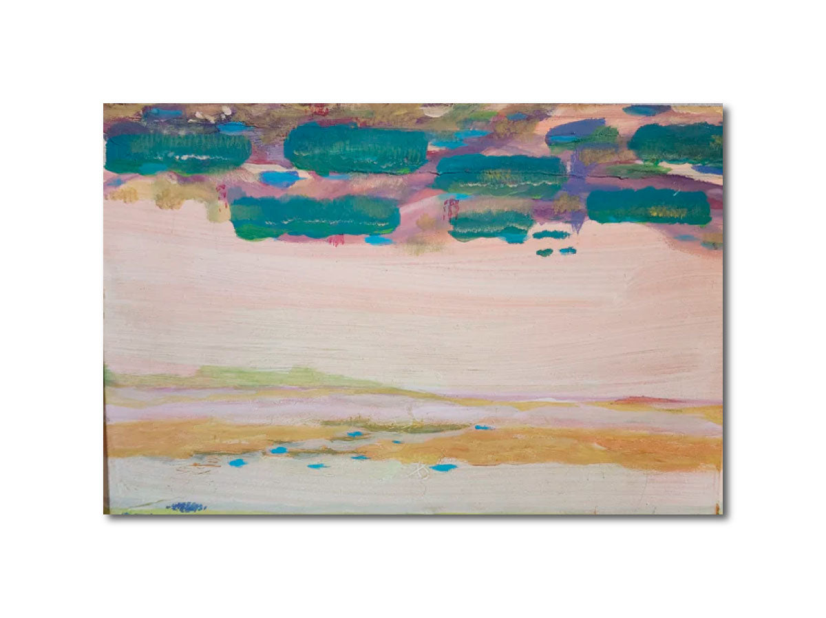 Colorfield Expressionist Landscape Visionary 'TIDAL' - Gouache on Wood Ian Carpenter