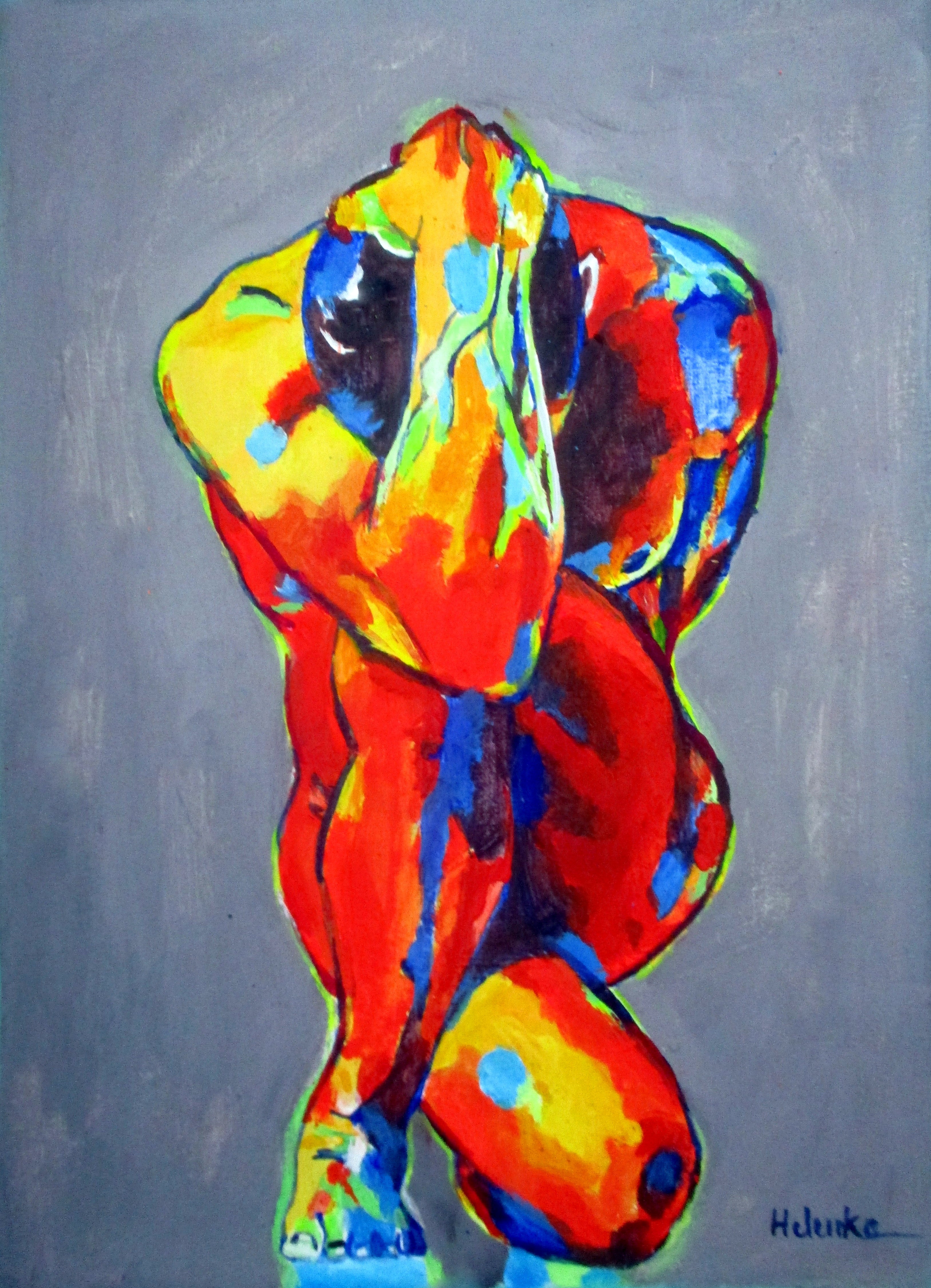 Contemporary 'TRAPPED IN HIMSELF' - Acrylic on Canvas Helena Wierzbicki