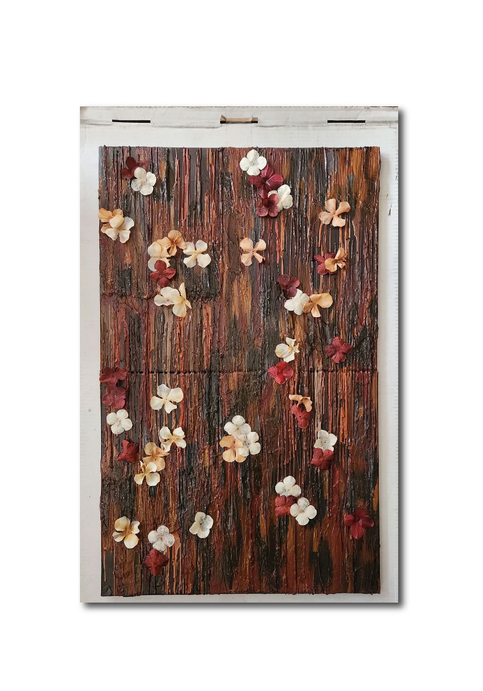 Abstract Acrylic Contemporary Painting 'TREE MELTING' Acrylic, Crayon, and Mixed Media Ulani Curry