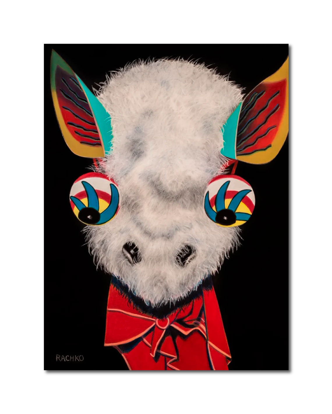 Acrylic Expressionist Figurative Painting Surrealism "TRICKSTER - BOLIVIANOS" Soft Pastel on Sandpaper Barbara Rachko