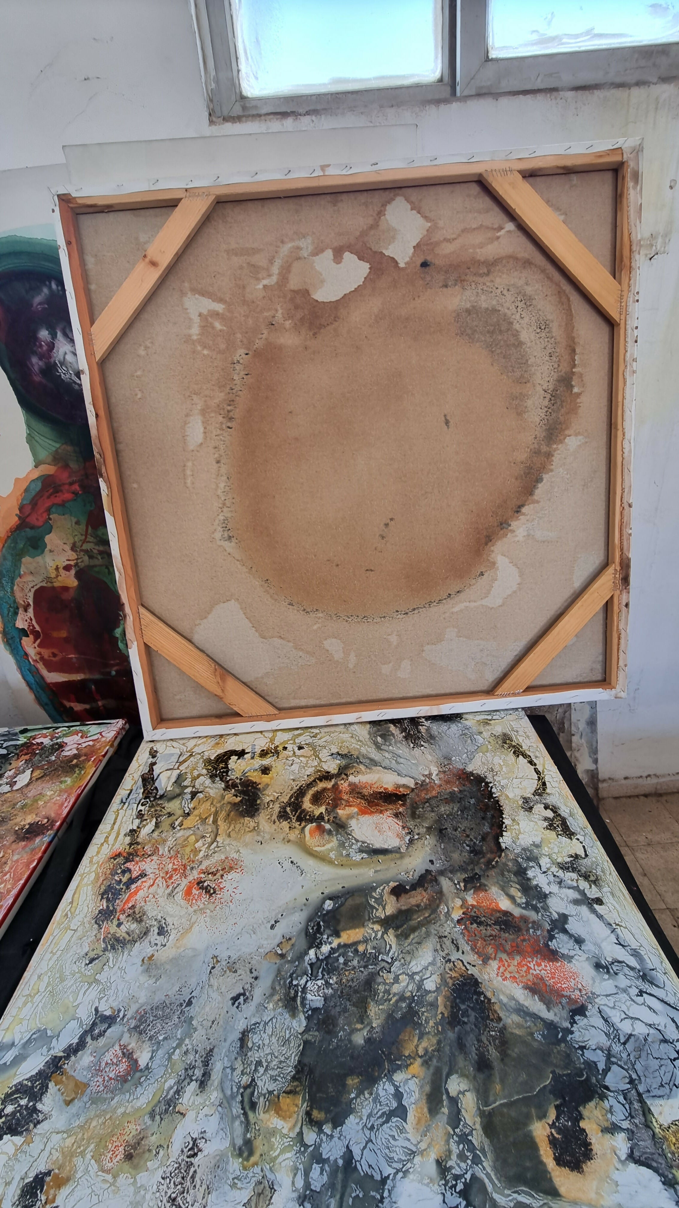 Abstract Contemporary Mixed Media Oil Painting DS Globule Ted Barr