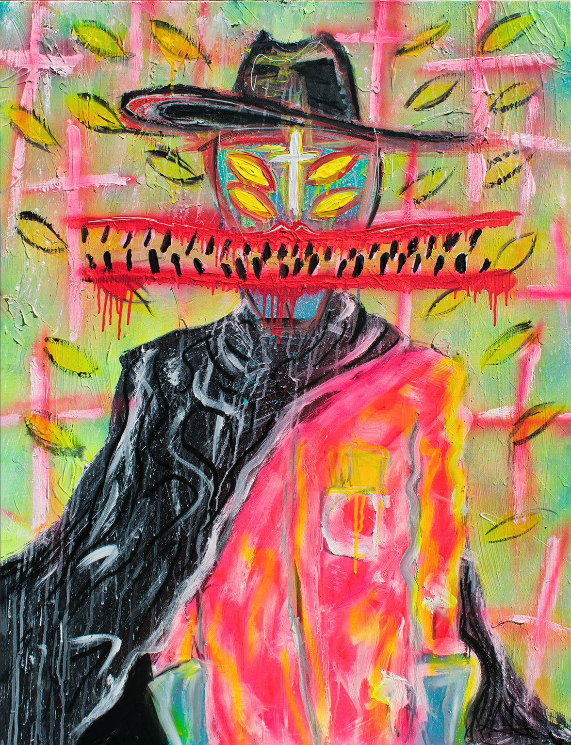 Acrylic Mixed Media 'THE COWBOY' - Acrylic and Mixed Media on Canvas Joseph Smolin