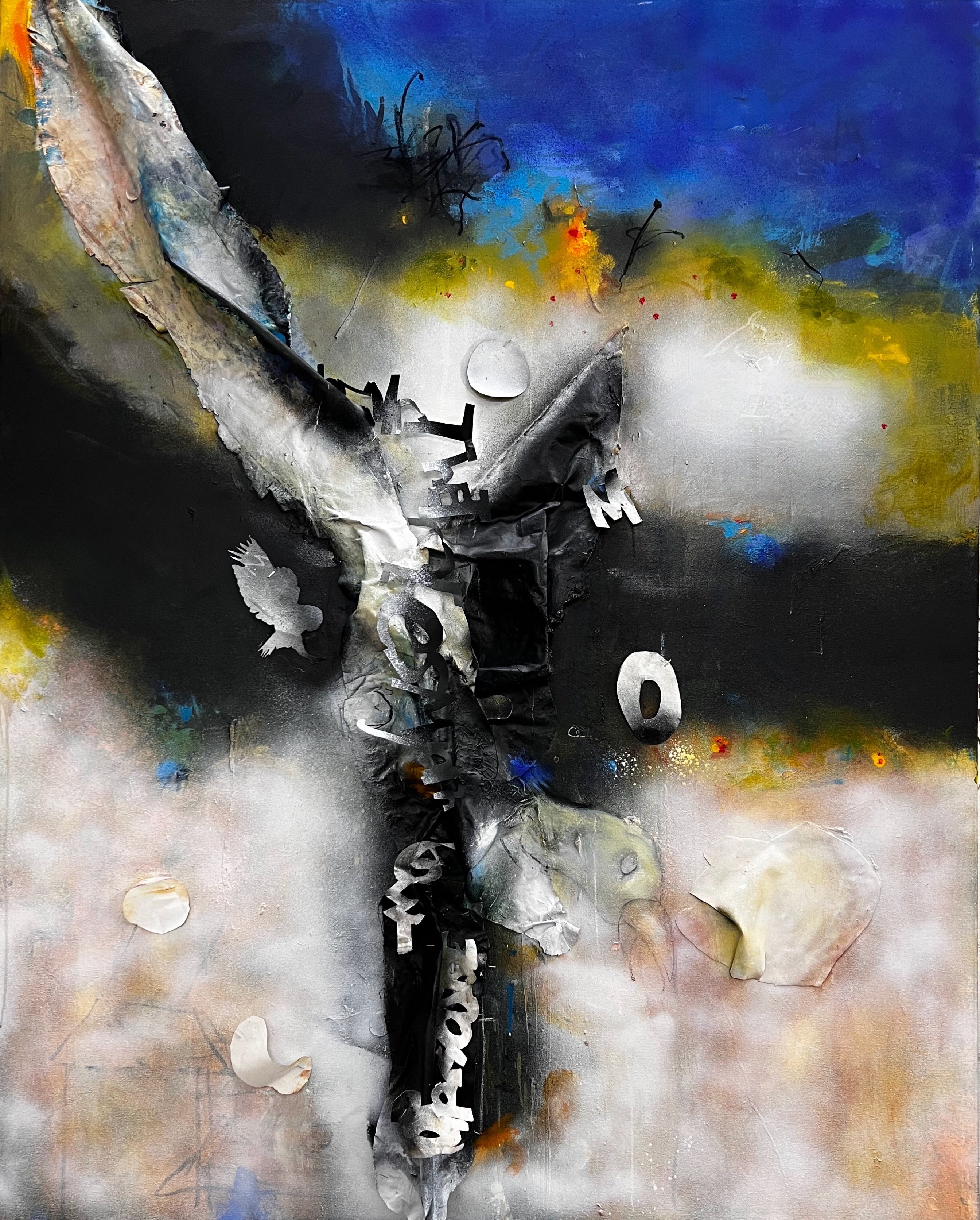 Abstract Acrylic Painting 'THE DISAPPEARANCE OF MAKEPEACE - A TALE OF TWO LIVES V' Nick Malone