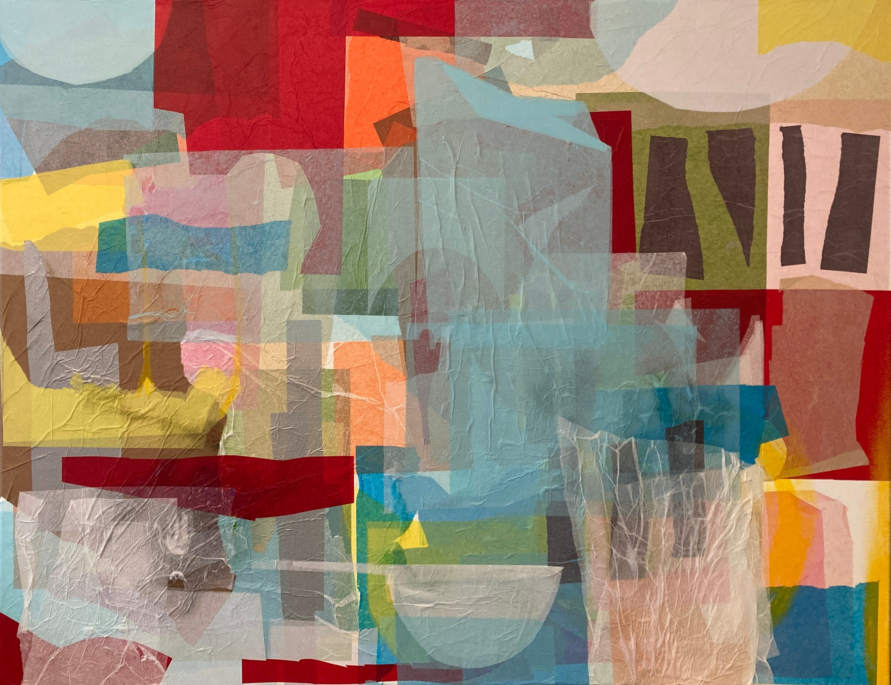 Abstract Geometric Painting 'THIS IS WHAT THE FUTURE BRINGS' Mixed Media on Canvas Rene Vasquez