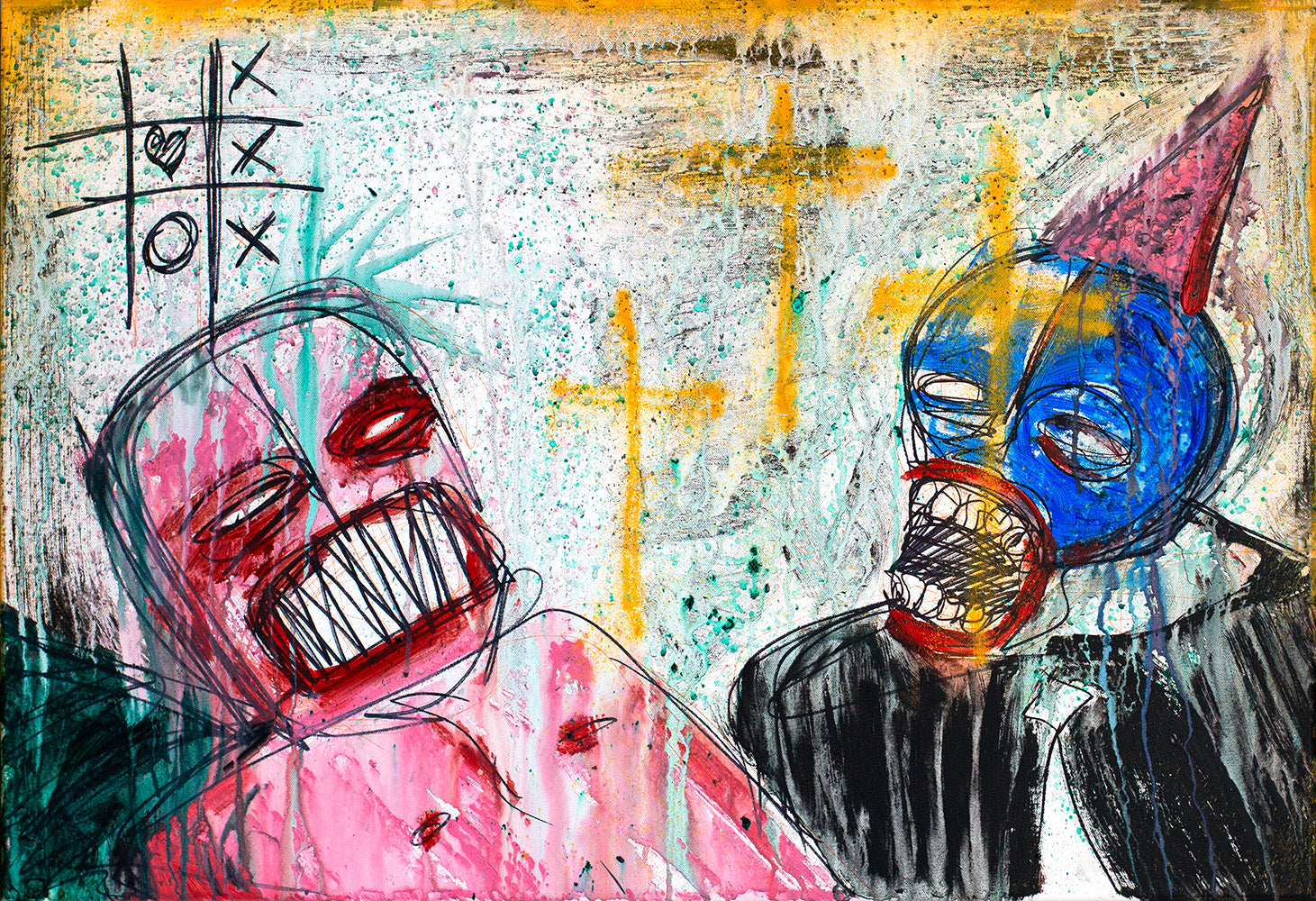 Mixed Media 'TIC TAC TOE' - Mixed Media on Canvas Joseph Smolin