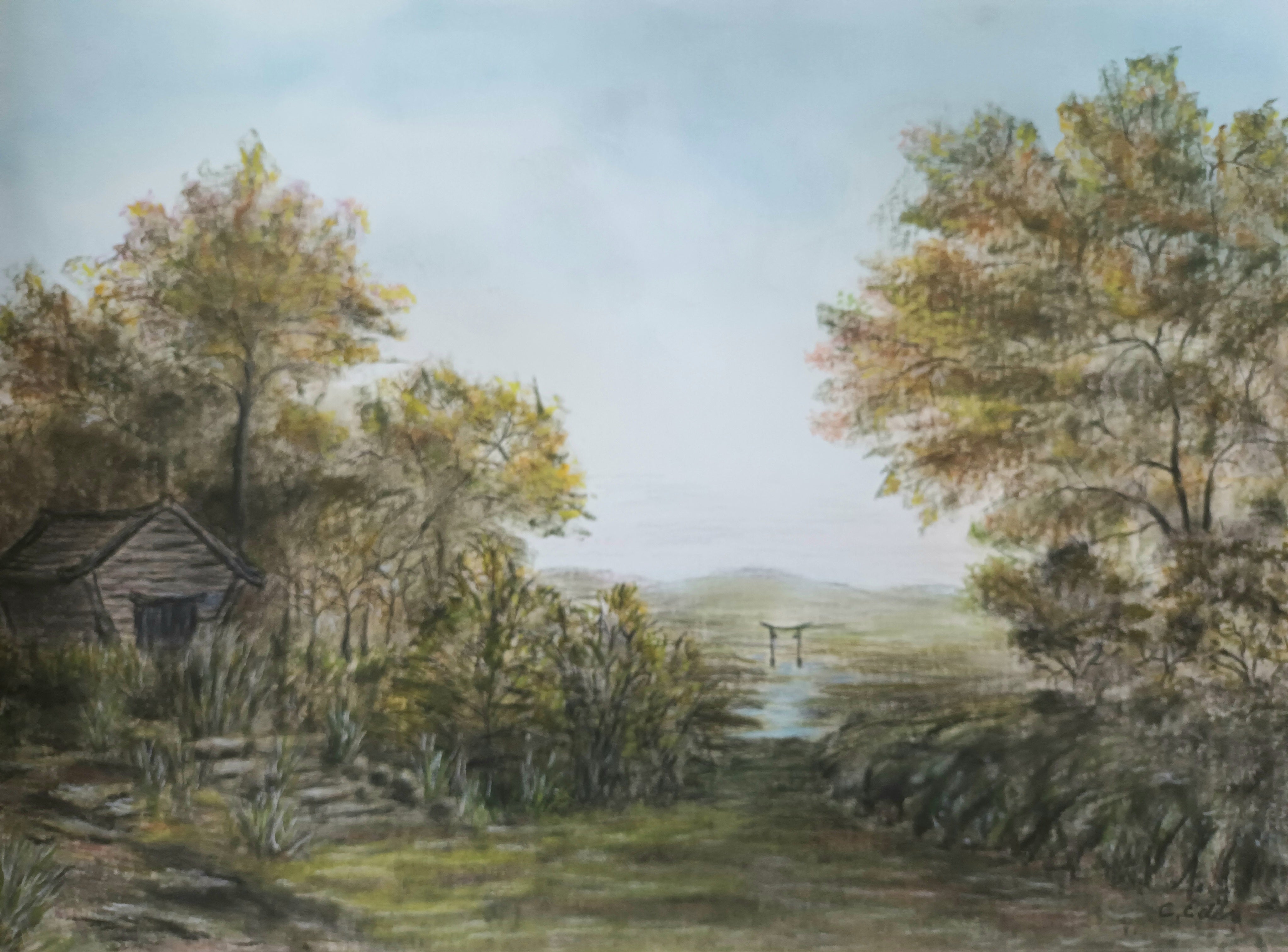 Pastels 'TORII III (FROM THE COLLECTION MY JAPANESE GARDENS)' Charlotte Eder
