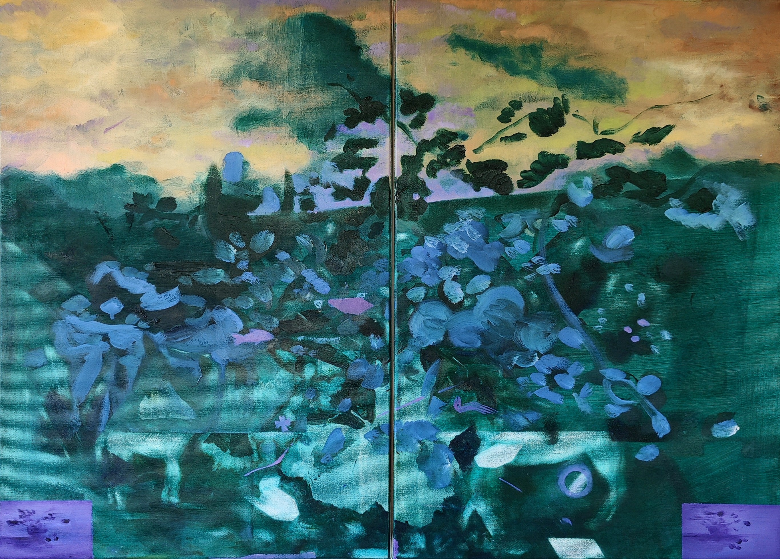 Painting 'TRANSNATIONAL MEMOS' - Oil on Canvas Karolina Zglobicka