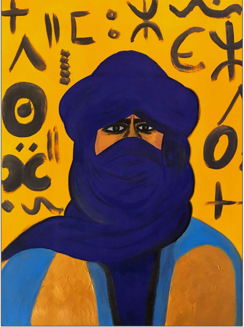 Contemporary Figurative 'TWAREG' - Acrylic on canvas, varnish Elena Suprema