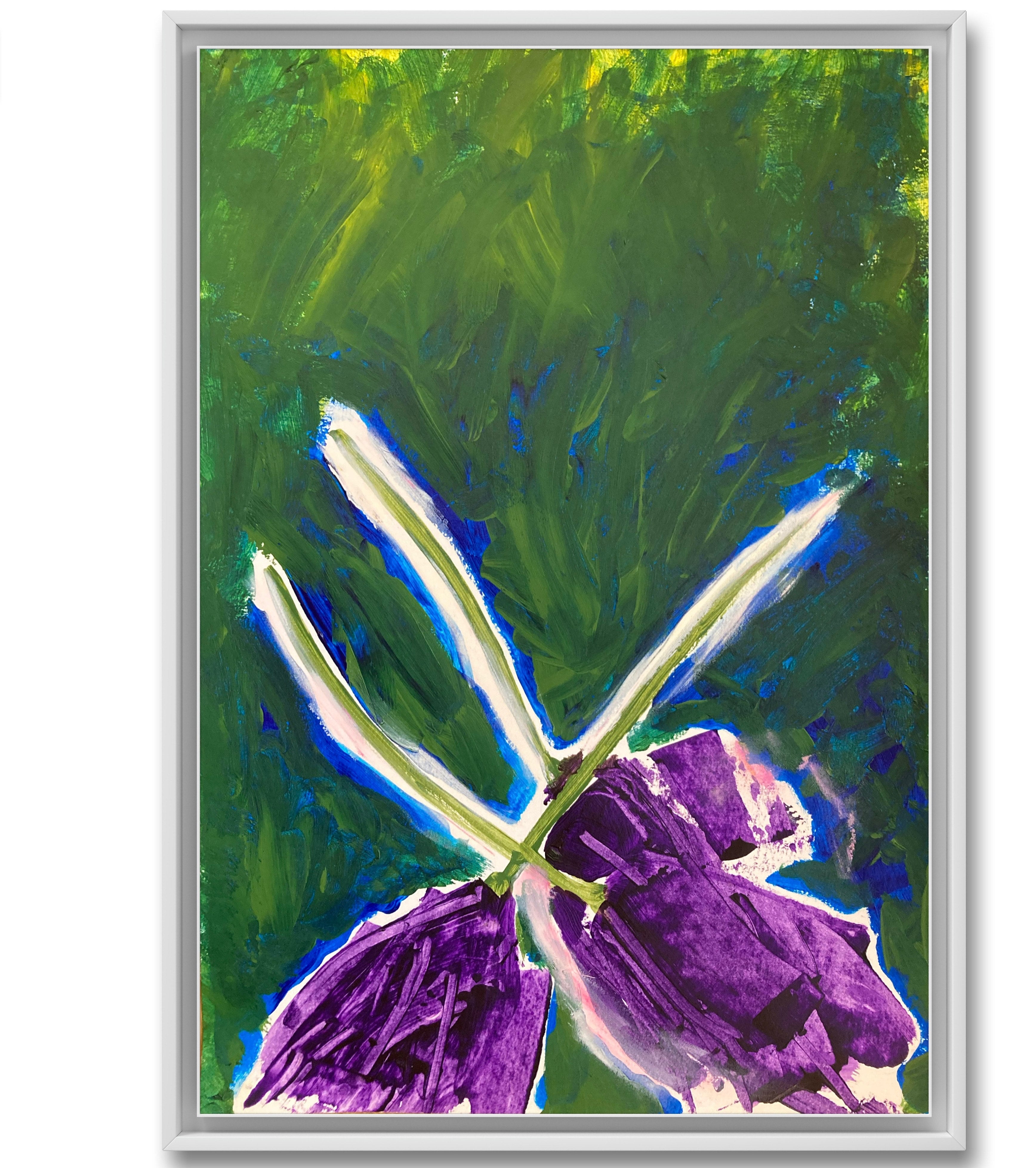 Acrylic 'TULIPE NOIRE' - Acrylic on Canson paper Nina Fourton