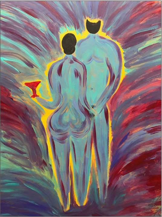 Contemporary Figurative 'TWO OF US' - Acrylic on canvas, varnish Elena Suprema
