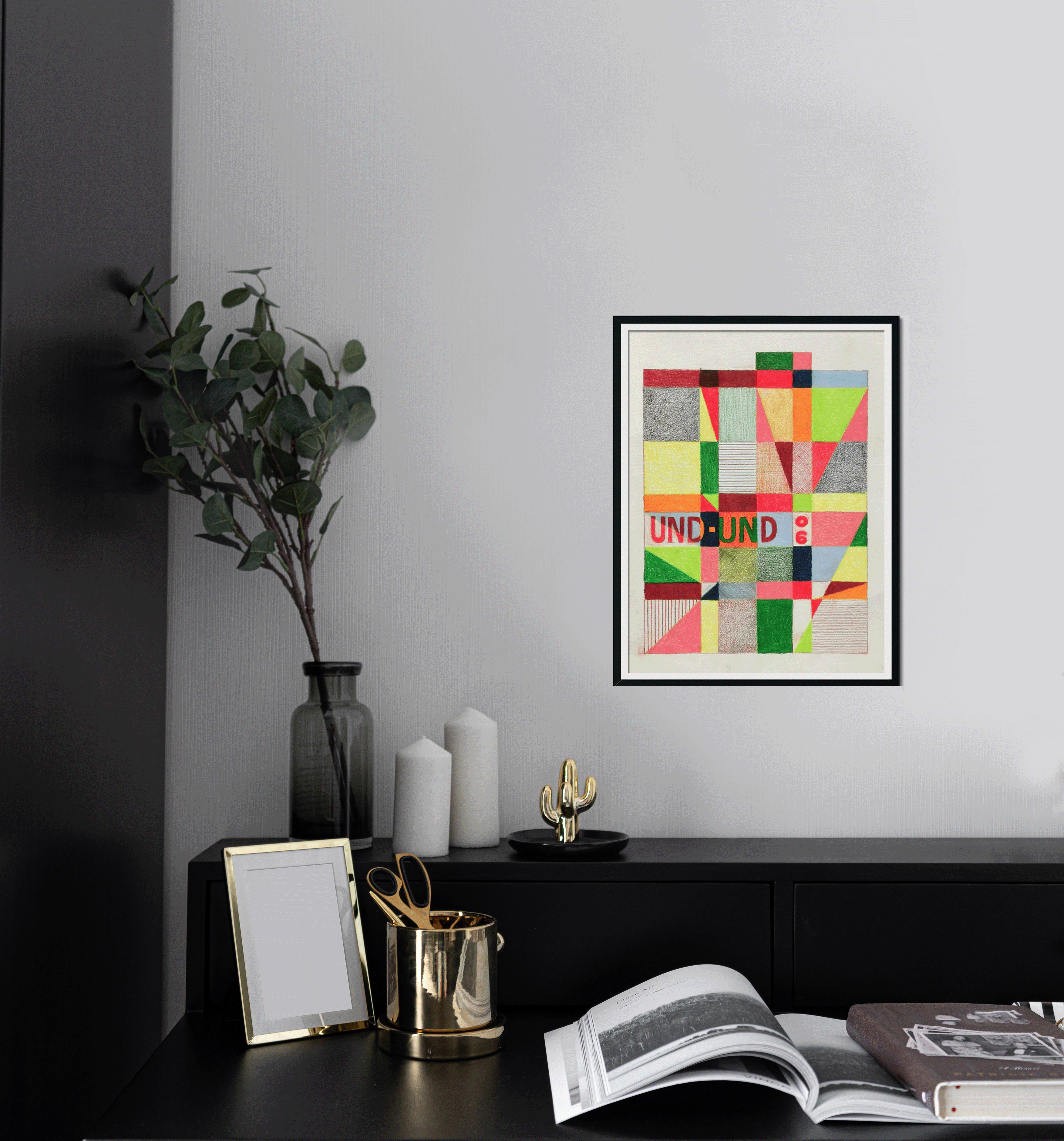 Abstract Contemporary Geometric 'UND - UND 06' - Colored Pencil on Paper Miika Nyyssonen