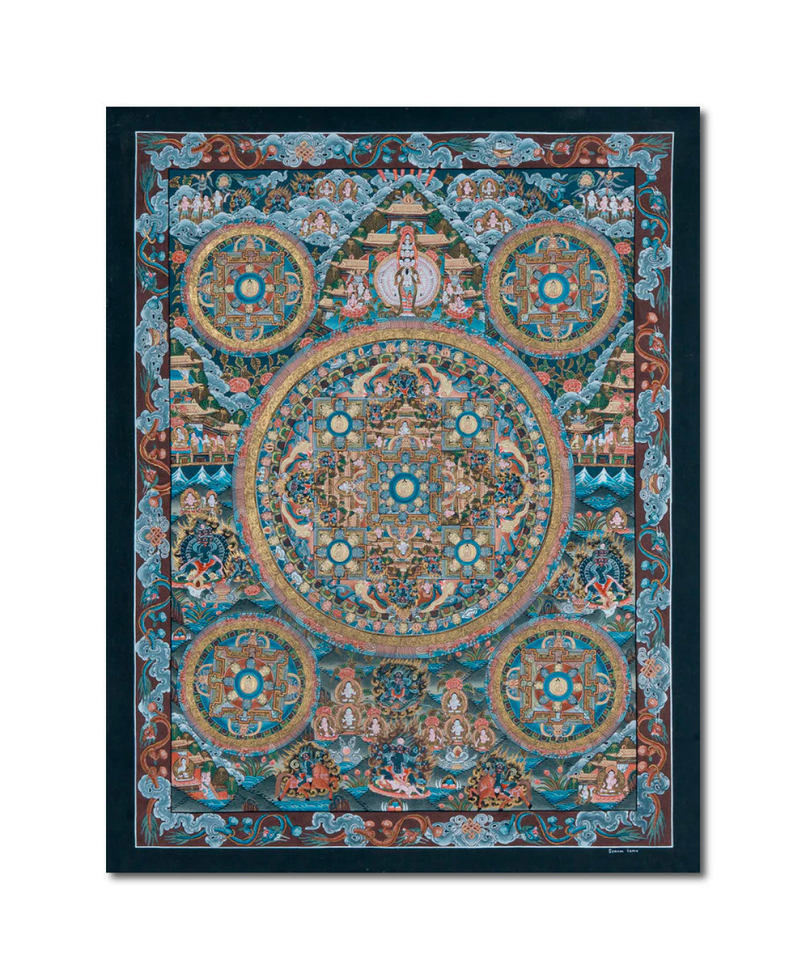 Design Figurative Painting Psychedelic Thanka Visionary 'UNIVERSAL MANDALA' Boudha Stupa Thanka Center