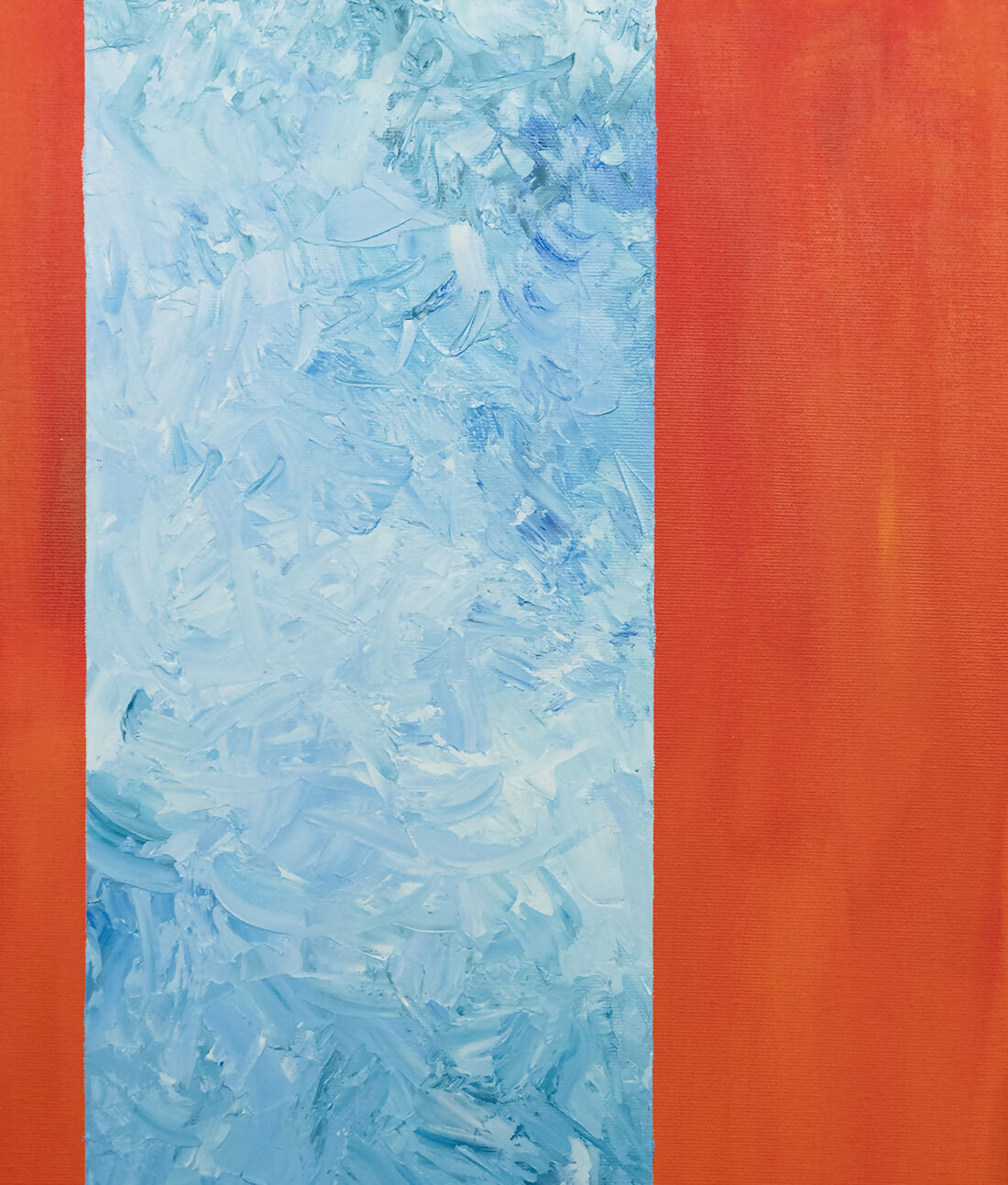Abstract Acrylic Orange with blue abstract painting Alina Odwyer