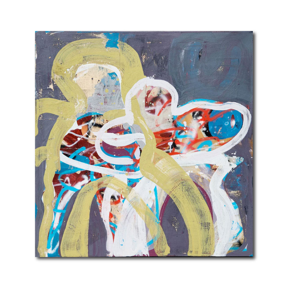 Figurative Paint 'SOUTHPAW TRAJECTORY' - Vintage Newspaper & Paint on Canvas Dale Voelker