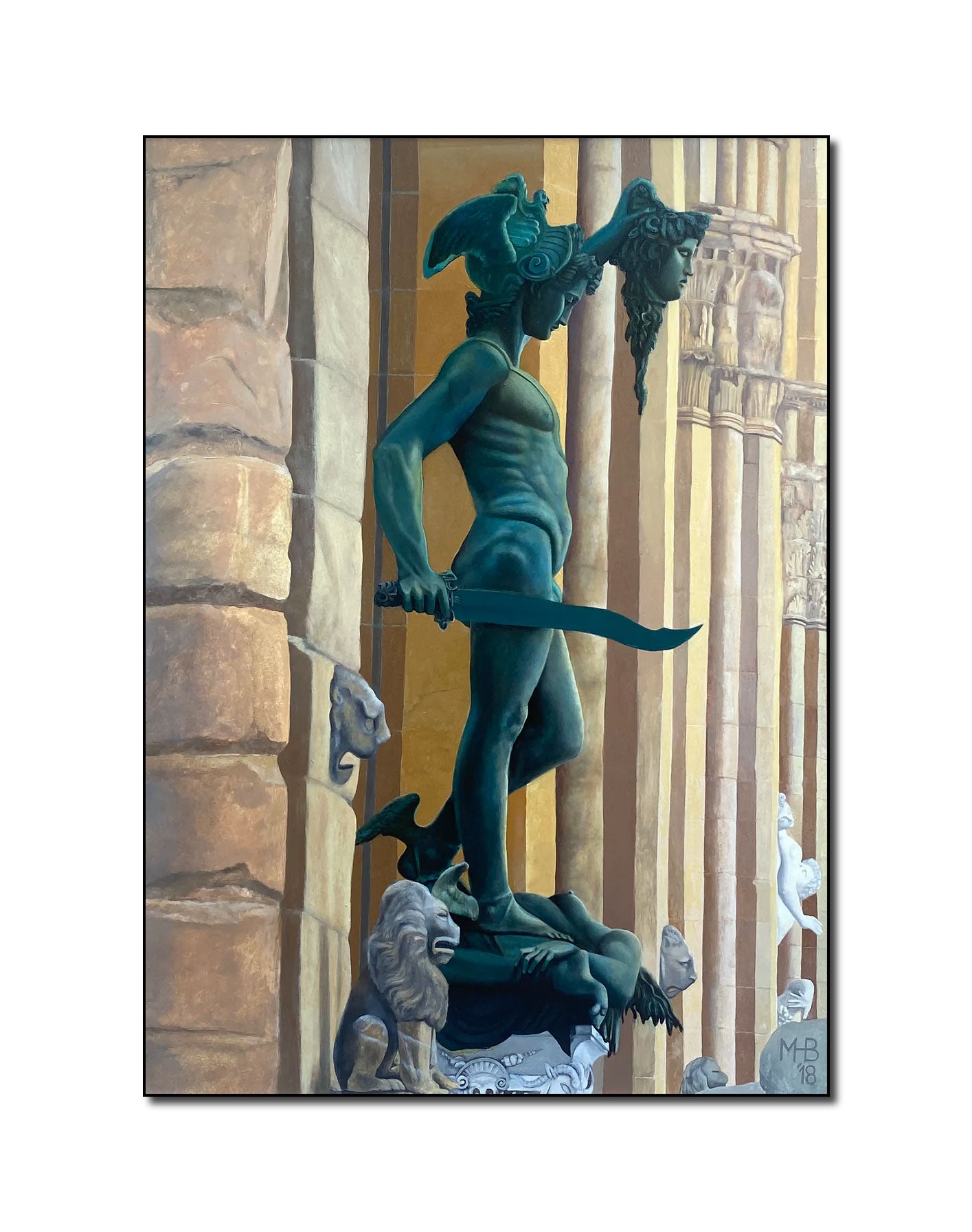 Oil 'PERSEO & MEDUSA' - Oil on Gessoed Panel Matthew Holden Bates