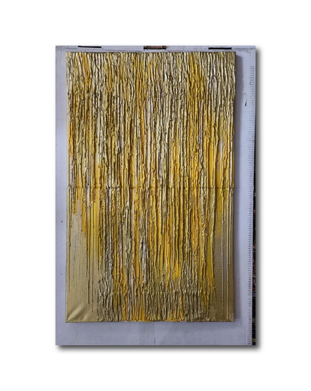 Abstract Acrylic Contemporary Painting 'GOLD MELTING' Acrylic, Crayon, and Mixed Media on Canvas Ulani Curry