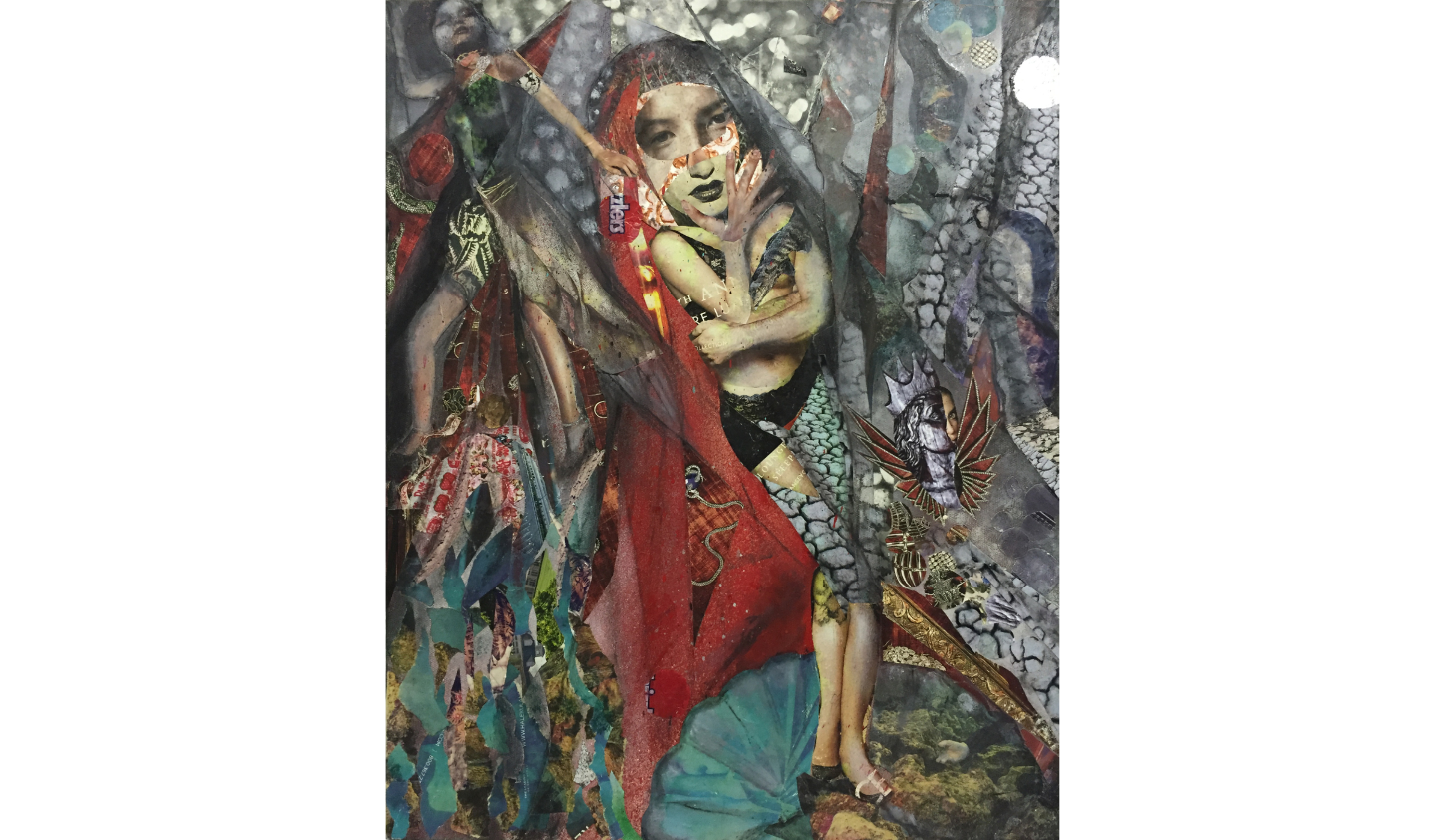 Collage Feminist Art Figurative Surrealist Collage 'VENUS REVISITED' - Acrylic & Collage on Wood Panel Denise Jones Adler