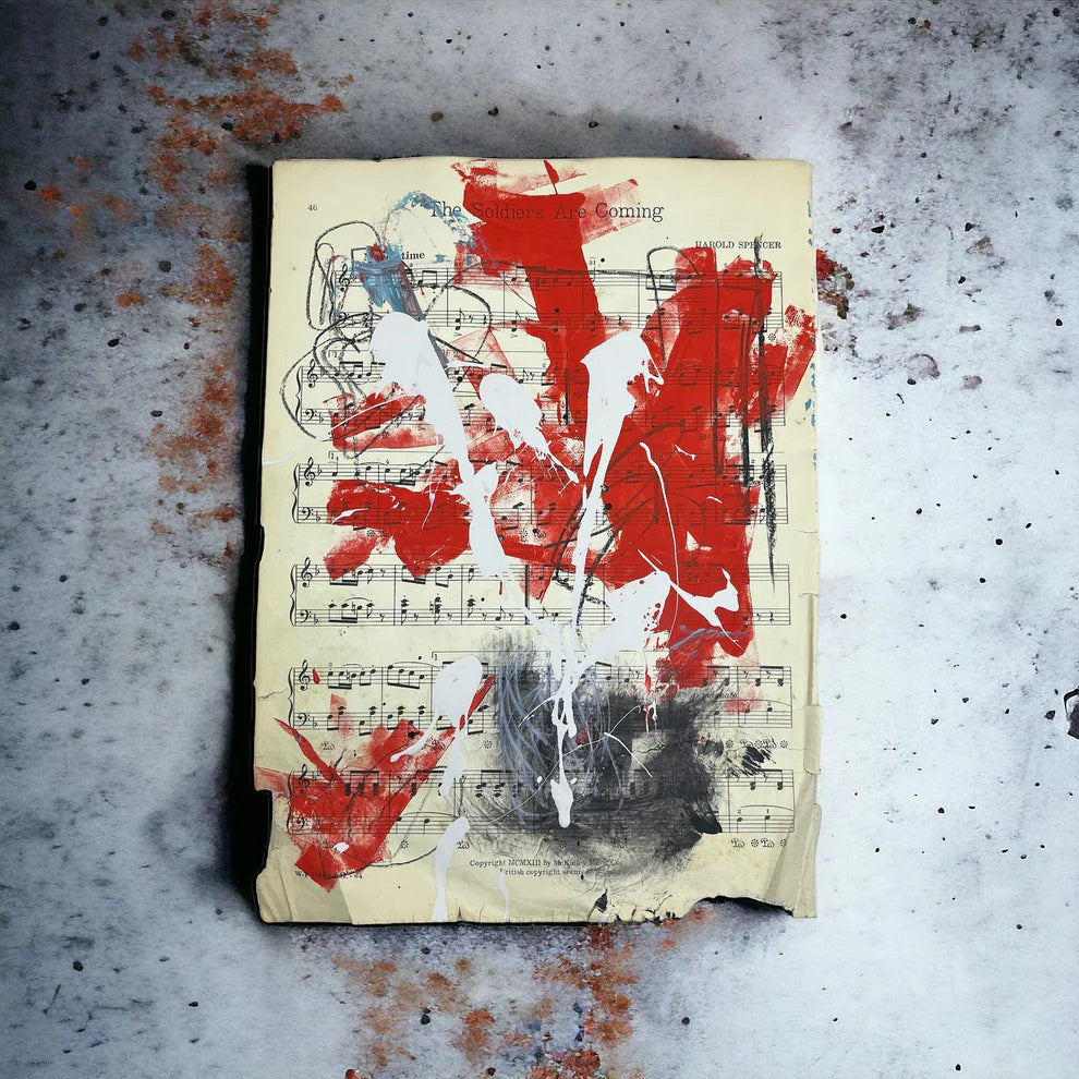 Abstract Mixed Media Painting 'VIVID NOTES SIGNED #10' - Mixed Media Abstract Art Painting Sam Lewis