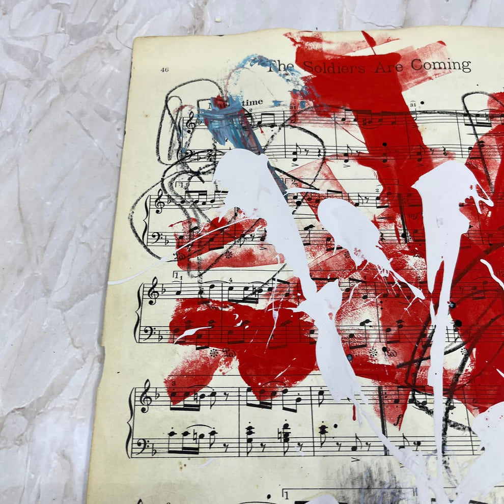 Abstract Mixed Media Painting 'VIVID NOTES SIGNED #10' - Mixed Media Abstract Art Painting Sam Lewis