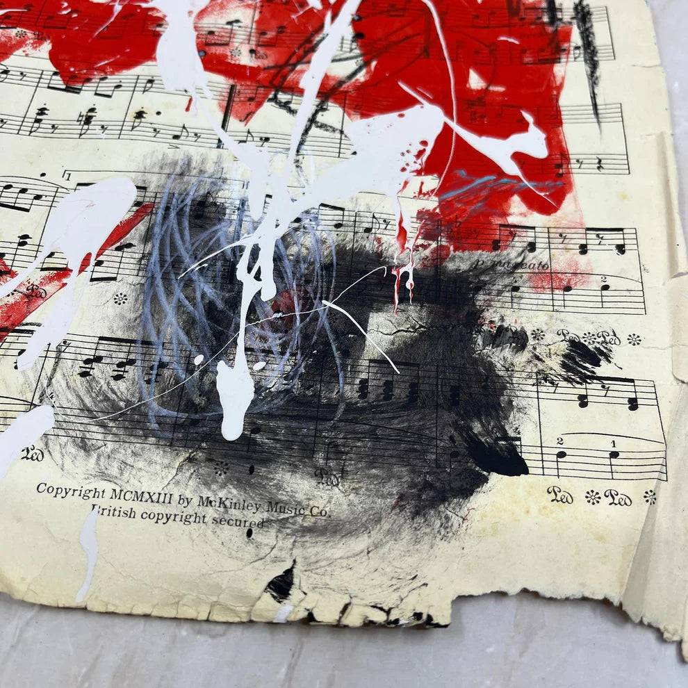 Abstract Mixed Media Painting 'VIVID NOTES SIGNED #10' - Mixed Media Abstract Art Painting Sam Lewis