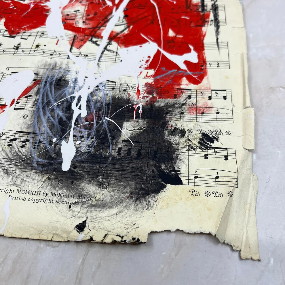 Abstract Mixed Media Painting 'VIVID NOTES SIGNED #10' - Mixed Media Abstract Art Painting Sam Lewis